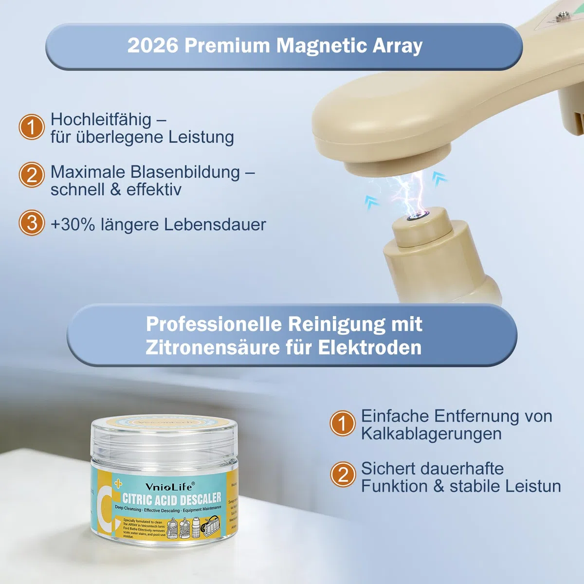 Ionen Fußbad Entgiftung,Detox Fußbad, Elektrolyse Fussbad mit 1 Array, Meersalz Wellness Fußpflege für Stressabbau & müde Füße, Komplett-Set (Mit Badesalz)
