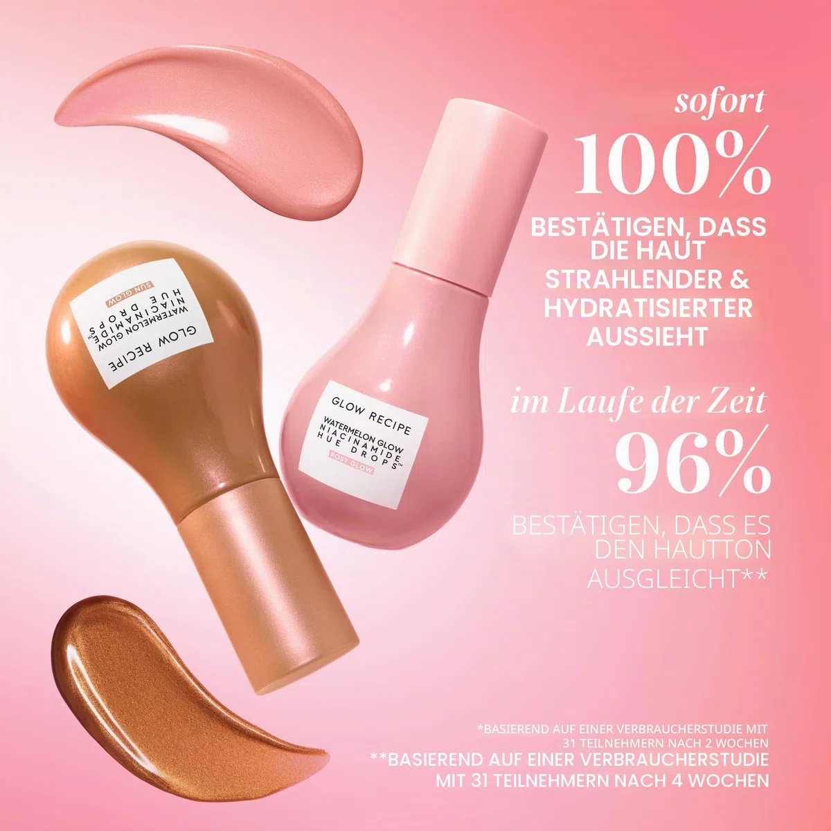 Glow Recipe Hue Drops getöntes Gesichtsserum – leuchtende Drops zum Aufhellen und Hydratisieren – Hautpflege-Make-up-Primer & flüssiger Highlighter