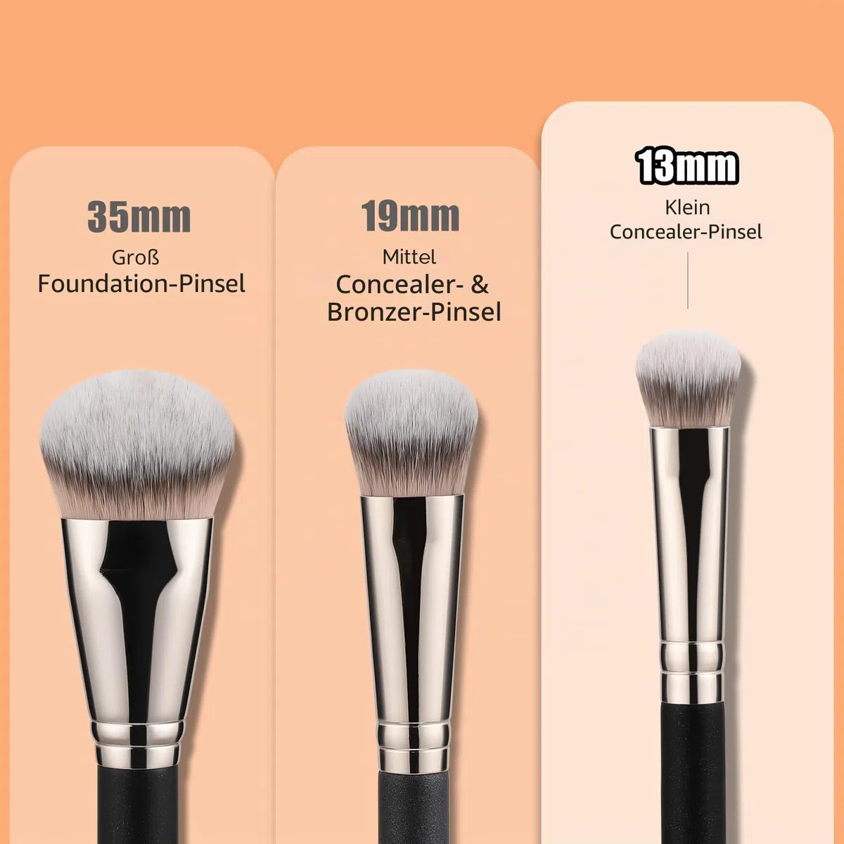 TEOYALL Concealer-Pinsel für die Augenpartie, kleine, flach abgewinkelte synthetische Borsten, makellose Abdeckung, Multitasking-Pinsel mit flüssiger Crème