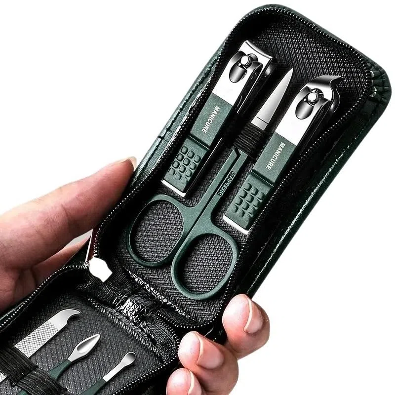 Nagelknipser, Pediküre-Sets, Schwarz glänzend, Nagelknipser, Körperpflege-Tools, Augenbrauenschere, 6-teilig, Körperpflege-Set(Black)