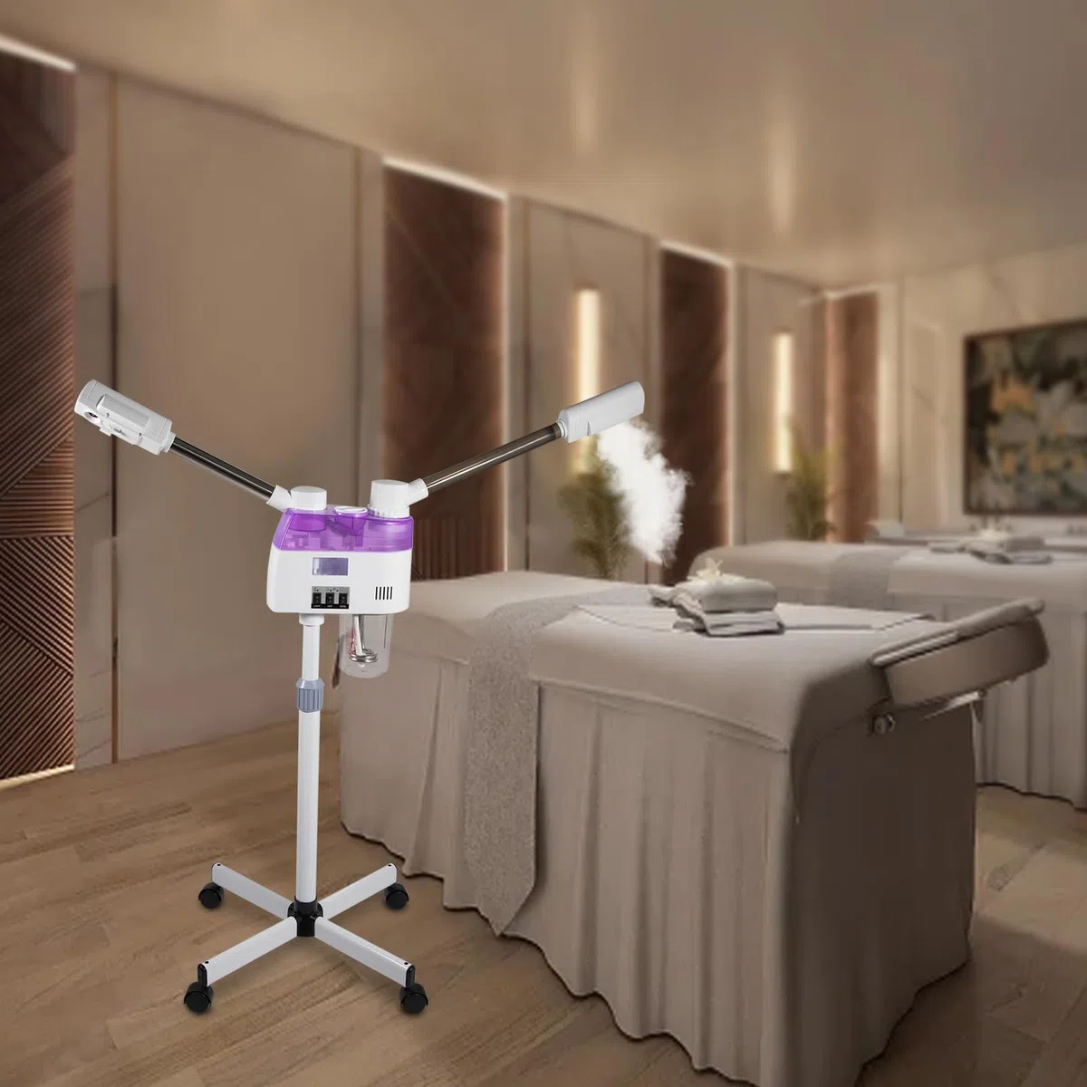 Doppelrohr Kalt und Heißsprüher, 800W Feuchtigkeitsspendende Schönheit Maschine Multifunktions Spa Luftbefeuchter - Schönheit Tiefenreinigung - für Feuchtigkeitsspend und Hautpflege für Zuhause Salon