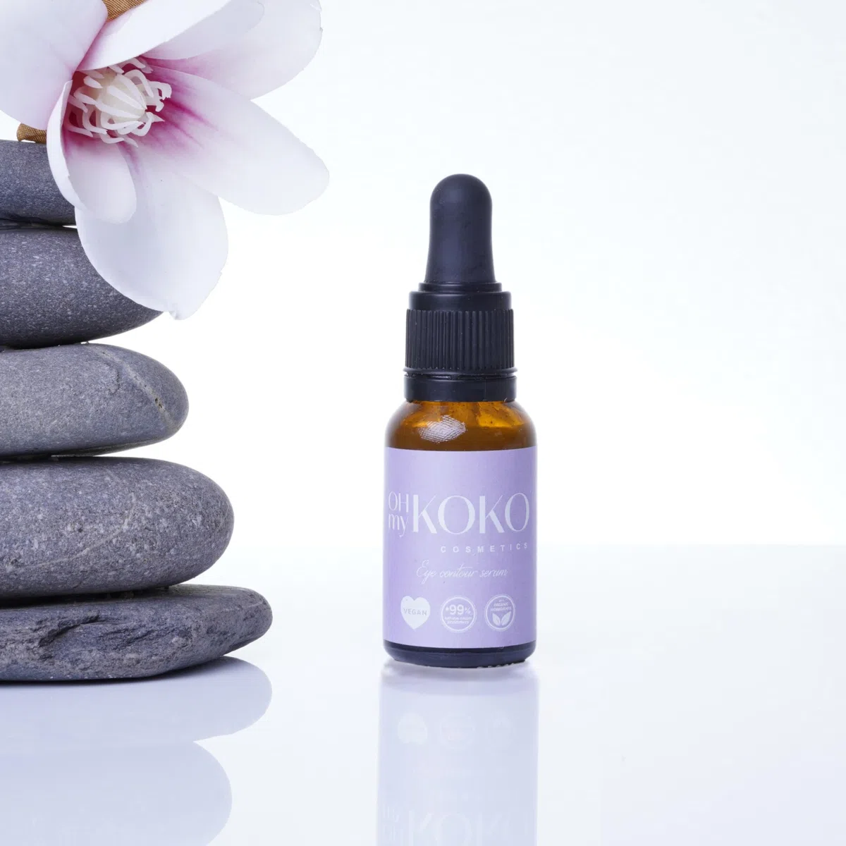 OhMyKoko | Set Lippenpflege und Augencontour | Lippenserum mit Hyaluronsäure + Anti-Aging Gesichtsserum | Hydratation, Volumen und Reduzierung von Augenringen | Verjüngende Wirkung | Naturkosmetik