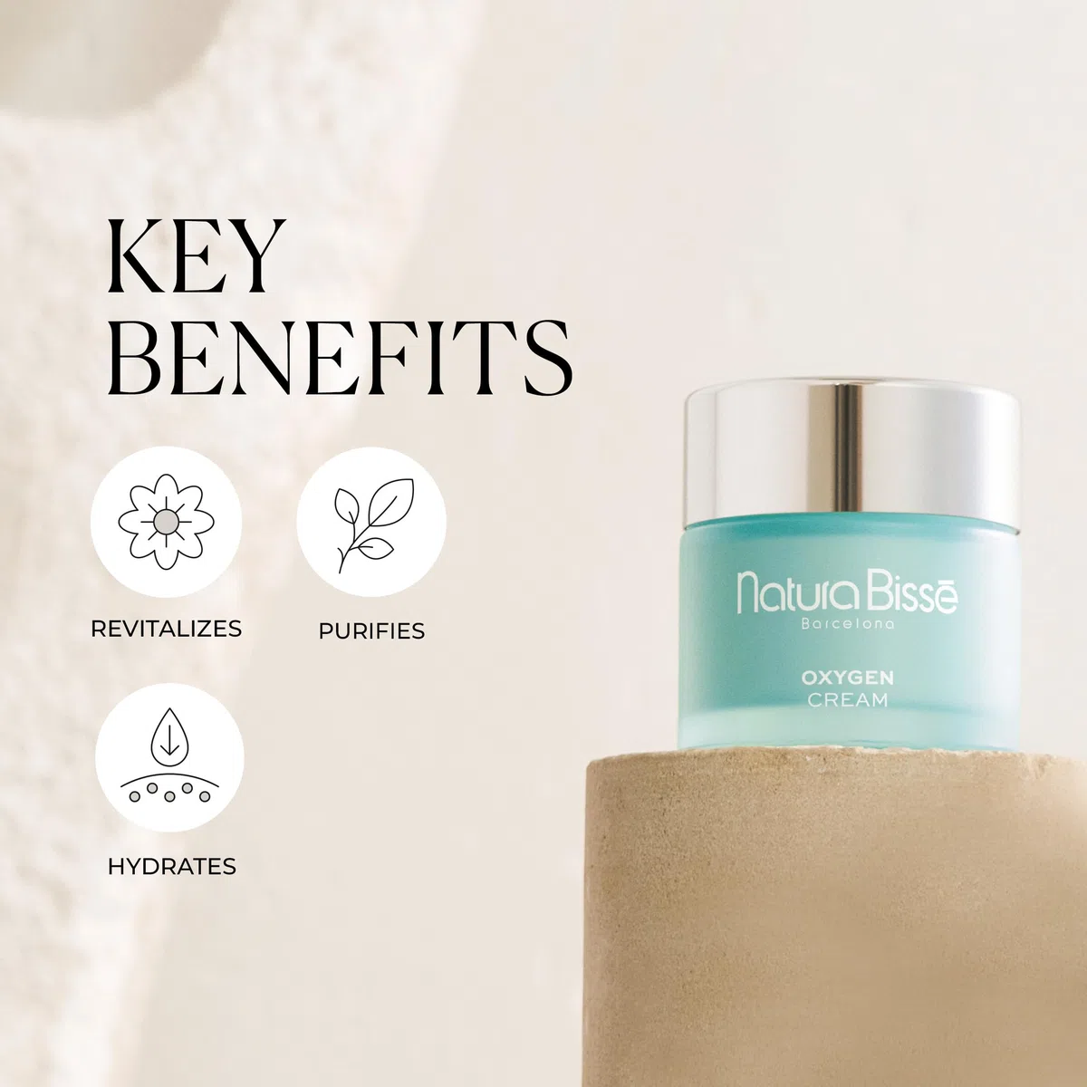 Natura Bissé Sauerstoffcreme | Feuchtigkeitsspendende und reinigende Gesichtscreme für Frauen und Männer mit stabilisiertem Wasserstoffperoxid und lebendigem Wasser | 75 ml