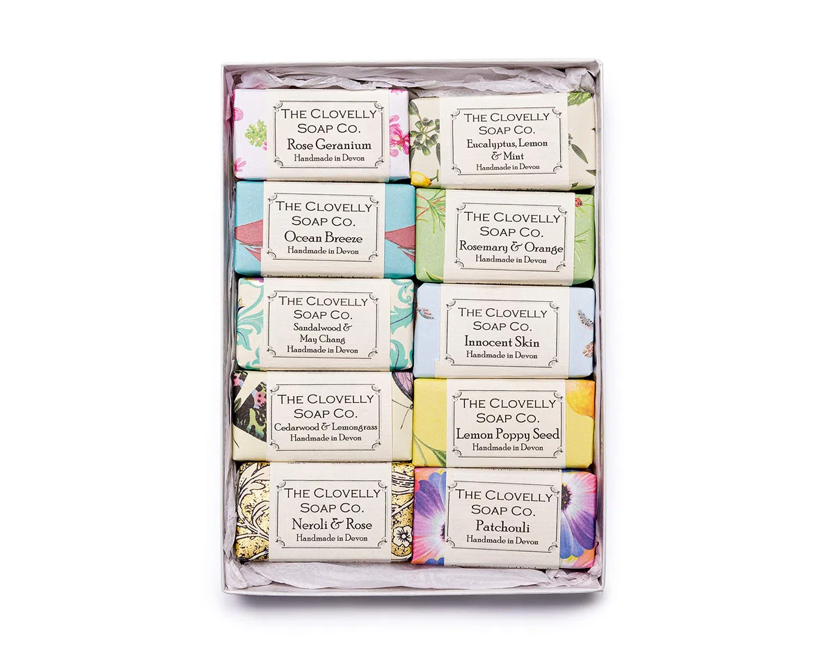 Clovelly Soap Co Natürlich handgemachte Mini Gästeseife Geschenkset 10 Stück