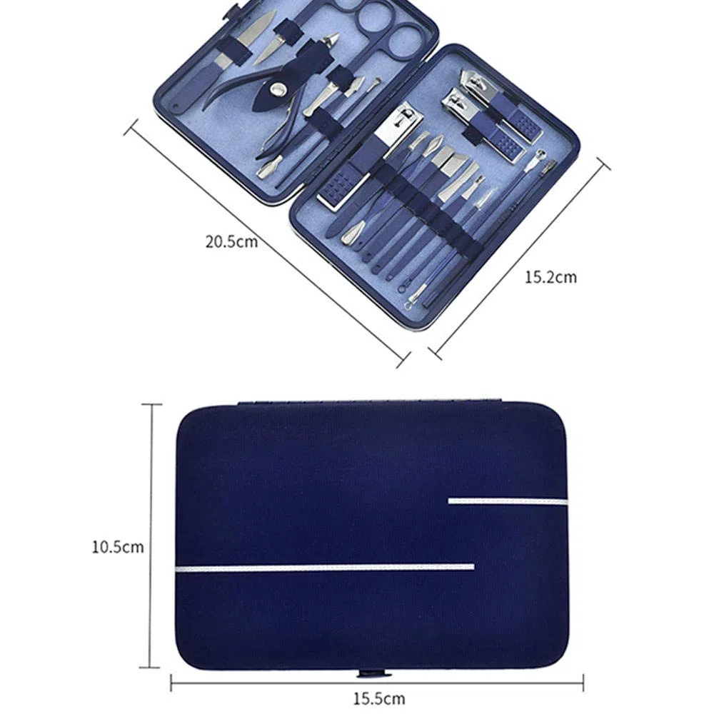 Professionelles Nagelknipser-Set, scharfer Nagelschneider aus Edelstahl, Pediküre- und Maniküre-Set mit Cortex-Metallgehäuse für Unisex-Blau_4-teiliges Set (Blau 4)
