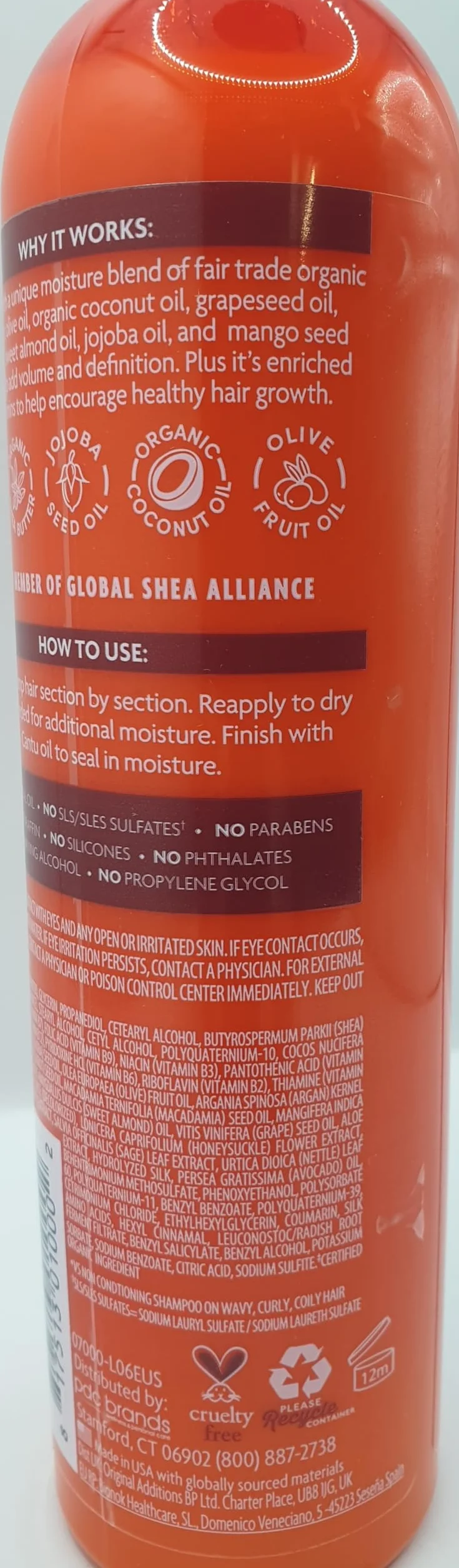 Cantu Coconut Curling Cream 12oz mit sulfatfreiem Shampoo & Conditioner 12oz & Sheabutter Feuchtigkeitsspendende Curl Activator Cream 12oz