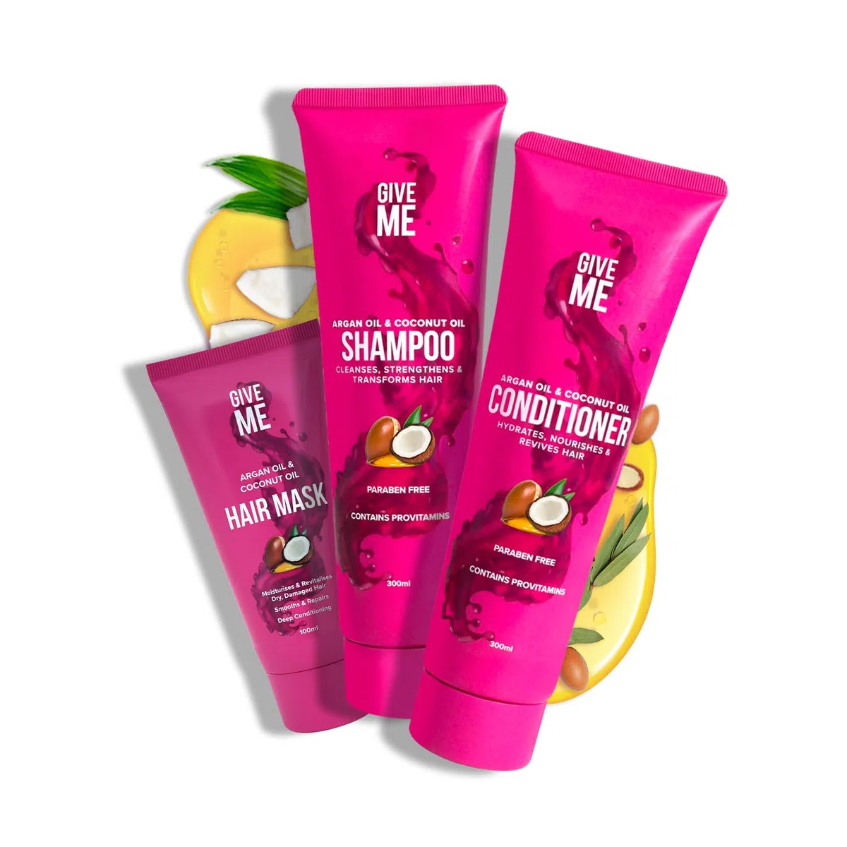 The Give Me Haarpflege-Set – Arganöl & Kokosöl – für trockenes, geschädigtes Haar
