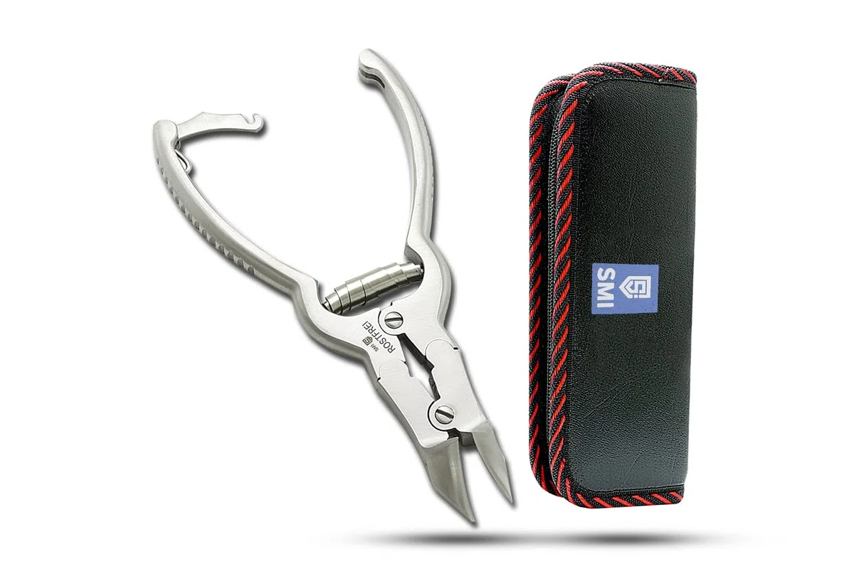 SMI 16 cm Kopfschneider mit doppelter Übersetzung – präzise Kopfzange für starke Fußnägel, Fussnagelzange & Nagelzangen für Fußnägel, Edelstahl Fußnagelknipser mit Etui
