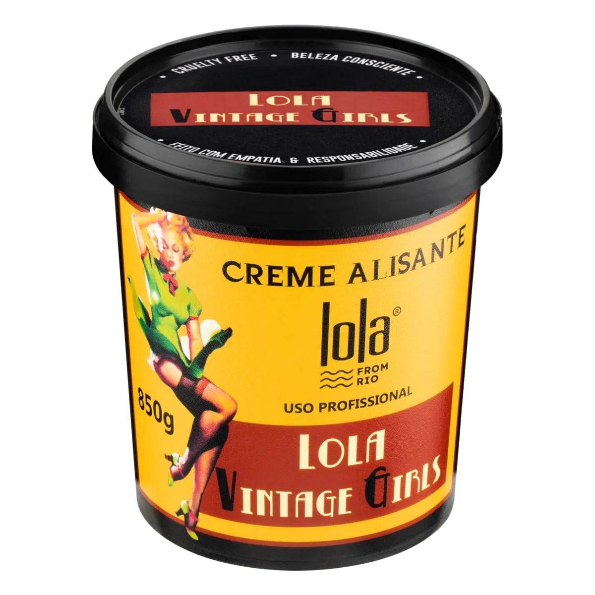 Lola Cosmetics - Vintage Mädchen Glättungscreme - Für Lockiges oder Krauses Haar - Glättende Haarcreme - 850 ml