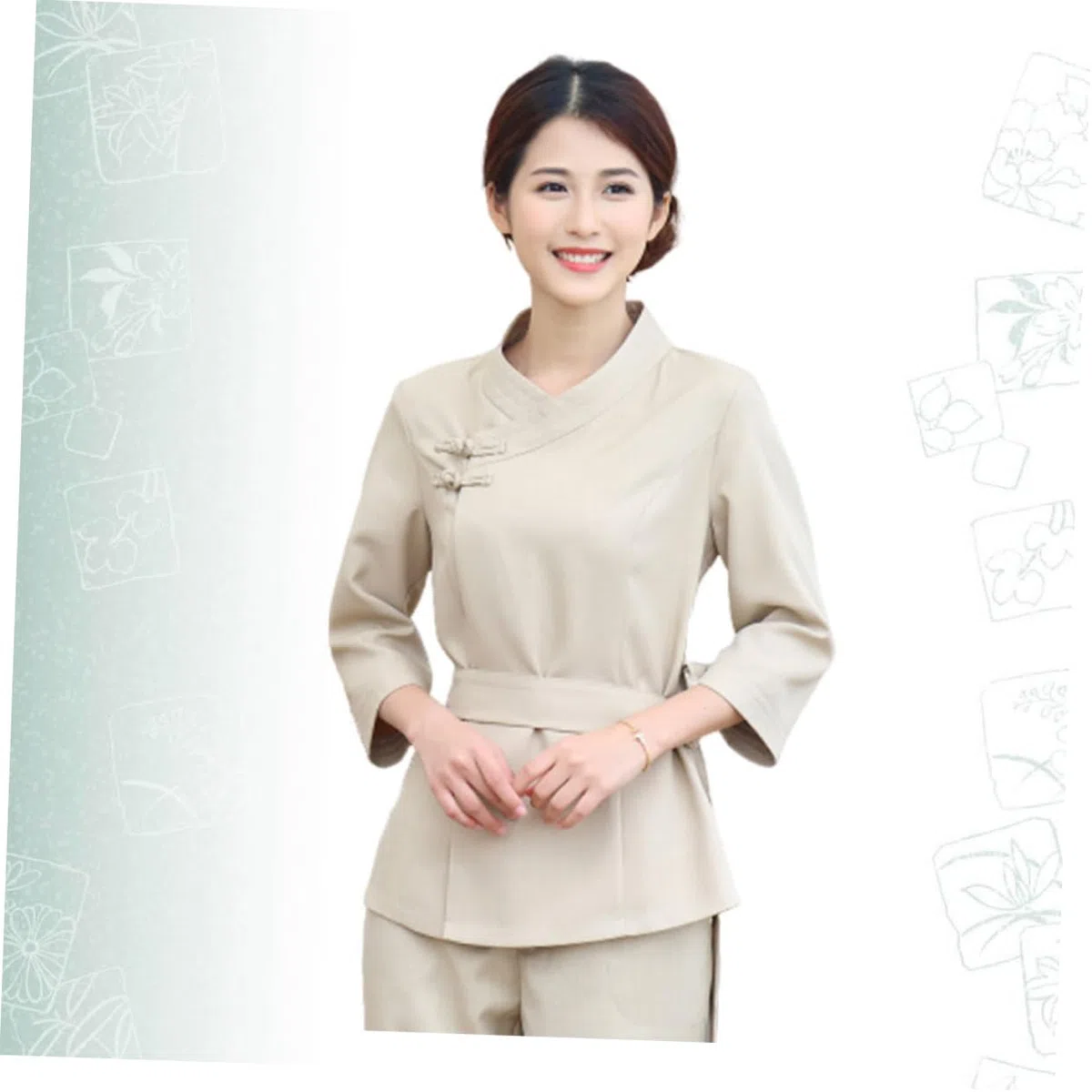 FRCOLOR Kosmetikerinnen Overall für Salon und Spa Leichte Arbeitskleidung aus Polyester und Spandex mit Verstellbarem Taillenband