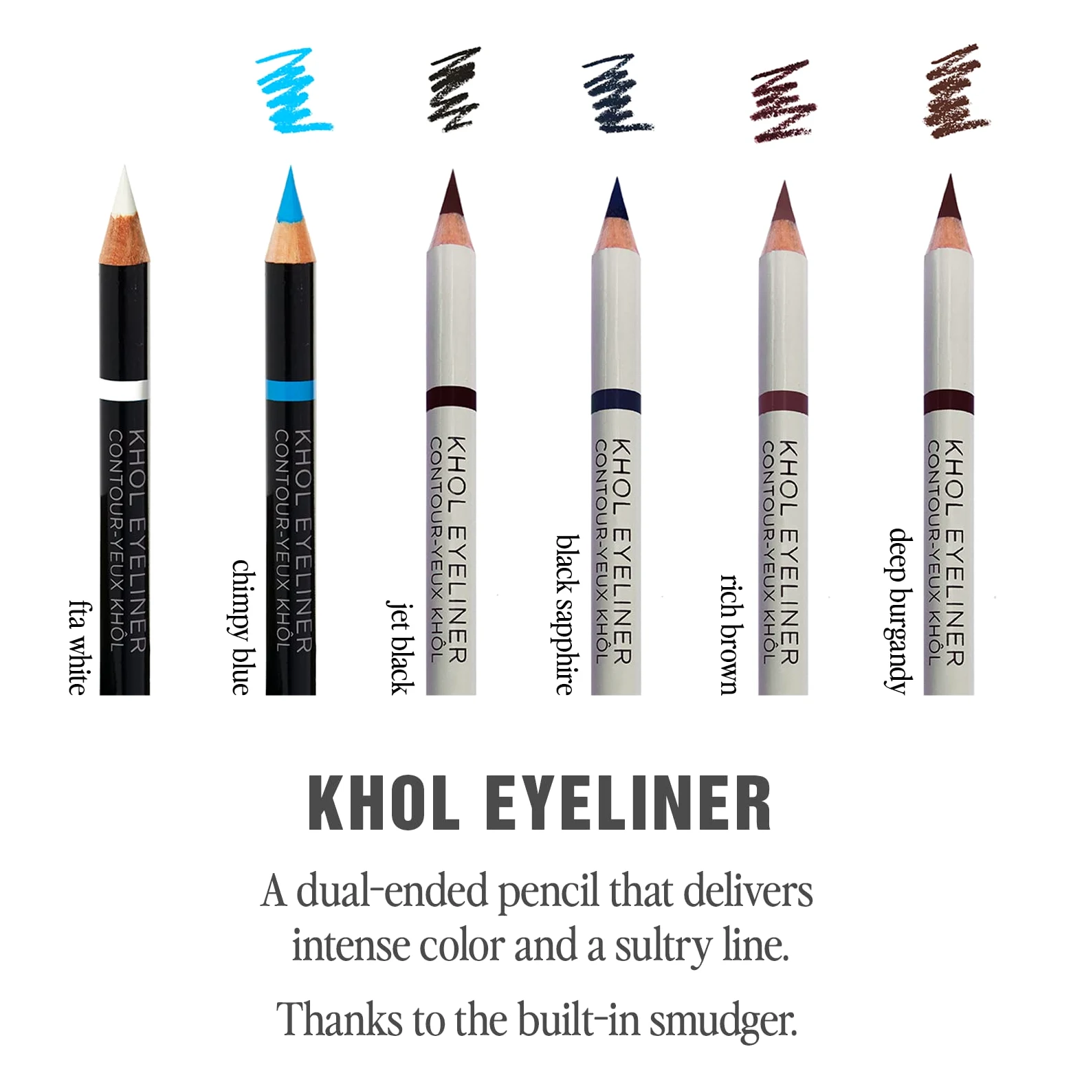 Jillian Dempsey Natürlicher Khôl Eyeliner – tierversuchsfreier wasserfester Eyeliner Bleistift mit integriertem Smudger