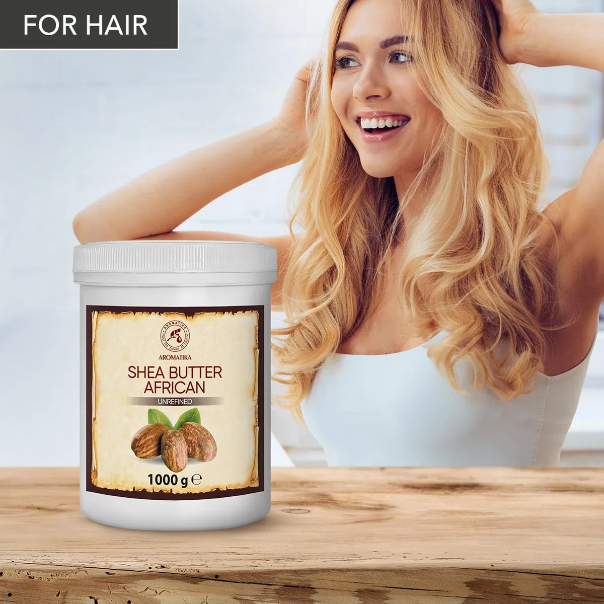 Shea Butter 1000g - Kaltgepresst & Unraffiniert - African Sheabutter - Rein & Natürlich Karité Body Butter - Körperbutter - Intensive Pflege für Gesicht - Körper - Haare - Körperpflege