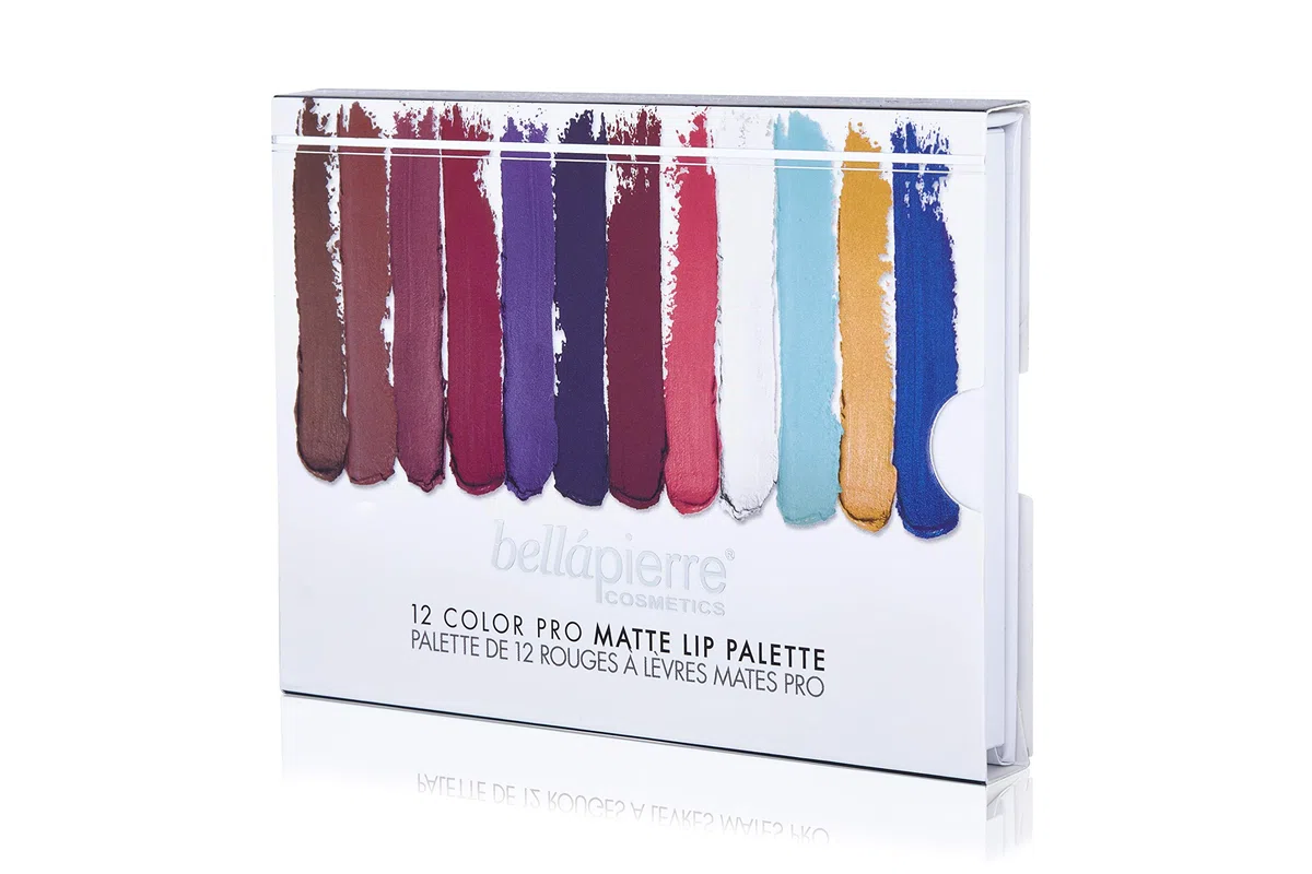 Bellapierre Cosmetics 12 Color Pro Matte Lip Palette, 13 ml