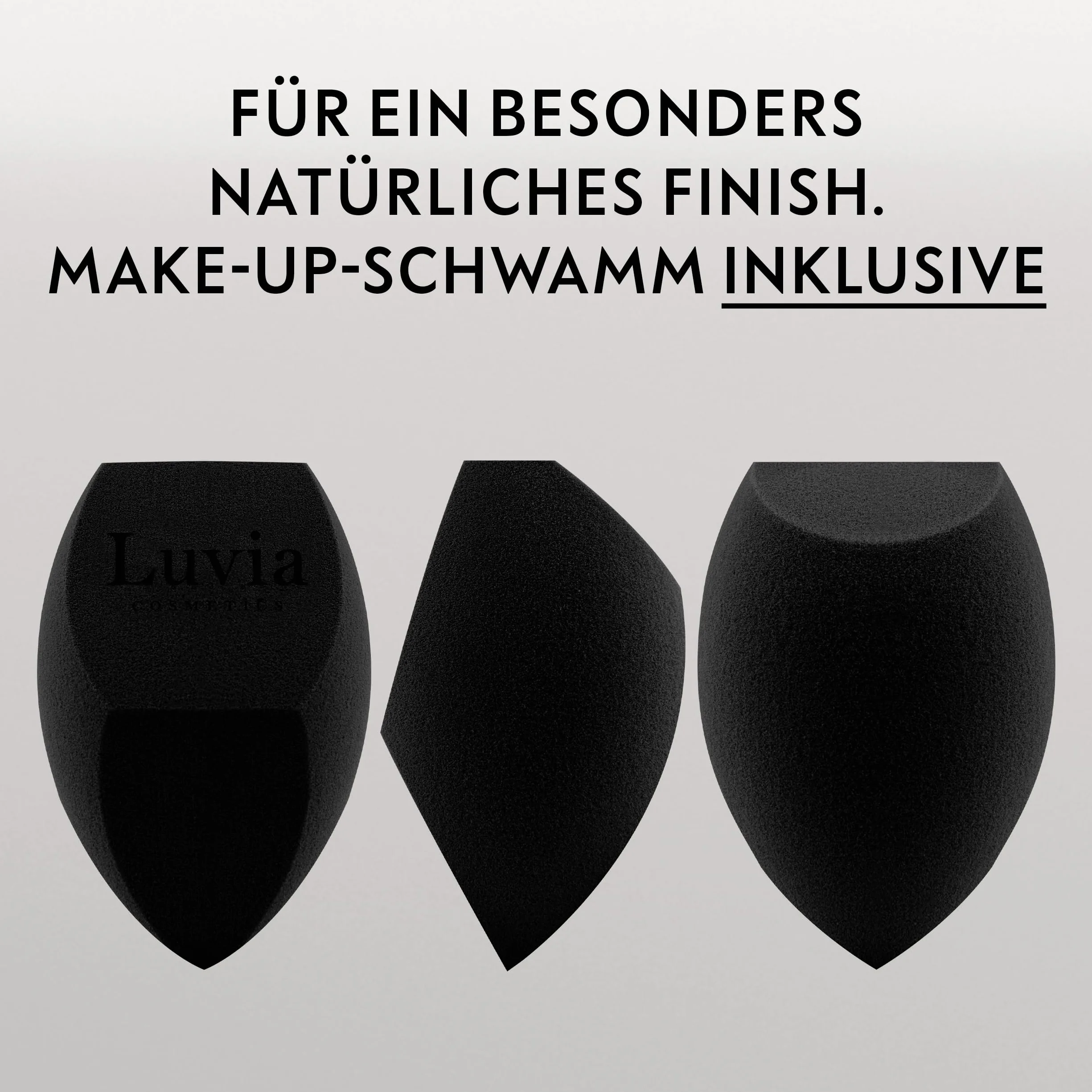 Luvia Make-up Pinselset 15-teilig vegan Profi Schminkpinsel inkl. Blender Reinigungsmatte Pinselaufbewahrung Schwarz