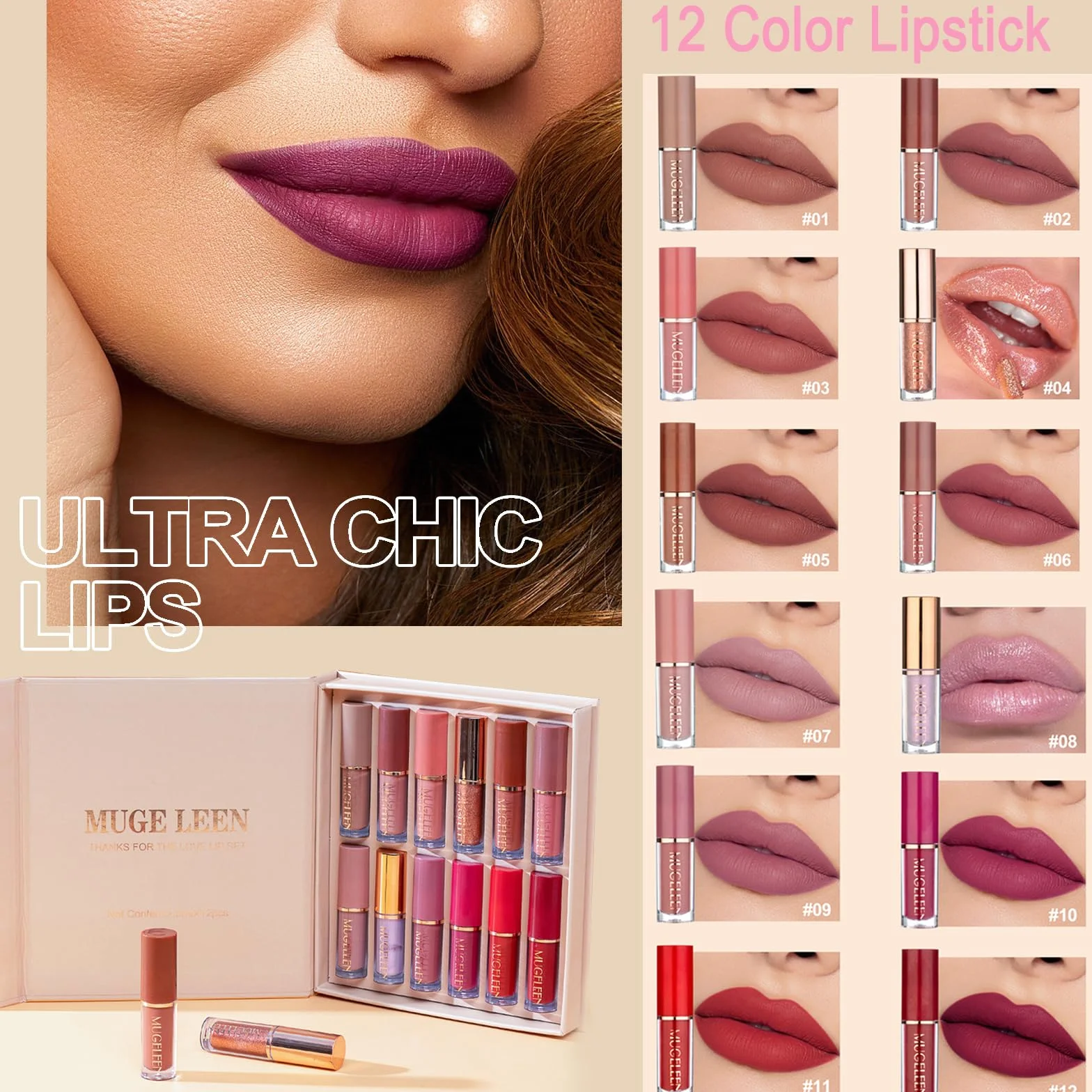 Make Up Set für den perfekten Full Face Look, 43-teiliges Make Up Set für Frauen mit 60 Color Lidschatten, Mascara, Eyeliner, Lipgloss, MakeUp Set für unterwegs