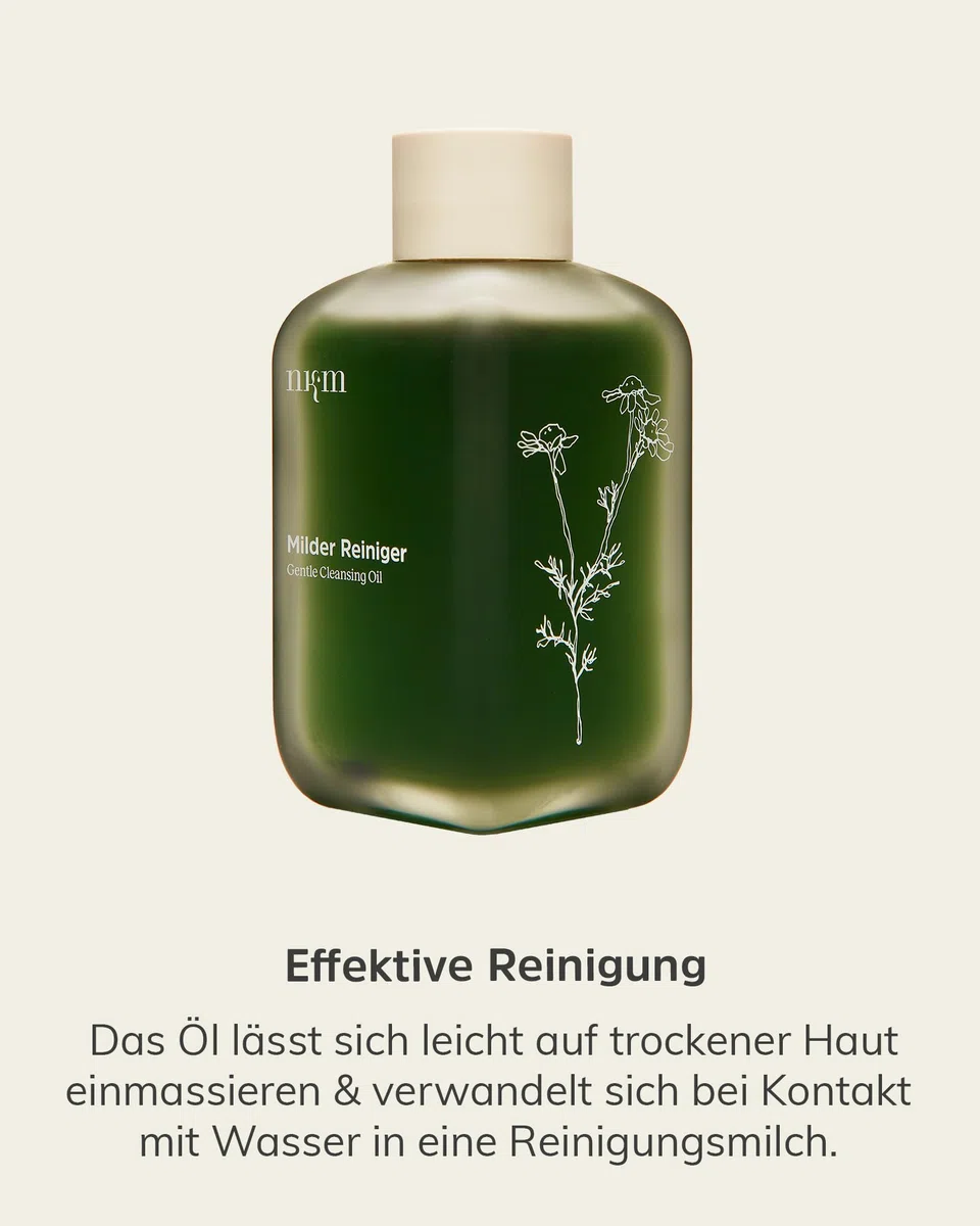 nkm Naturkosmetik München Milder Reiniger - 100 ml - Gesichtsreiniger mit Öl - Reinigt Sanft - Vegan - Für Unreine Haut - Dermatologisch Getestet