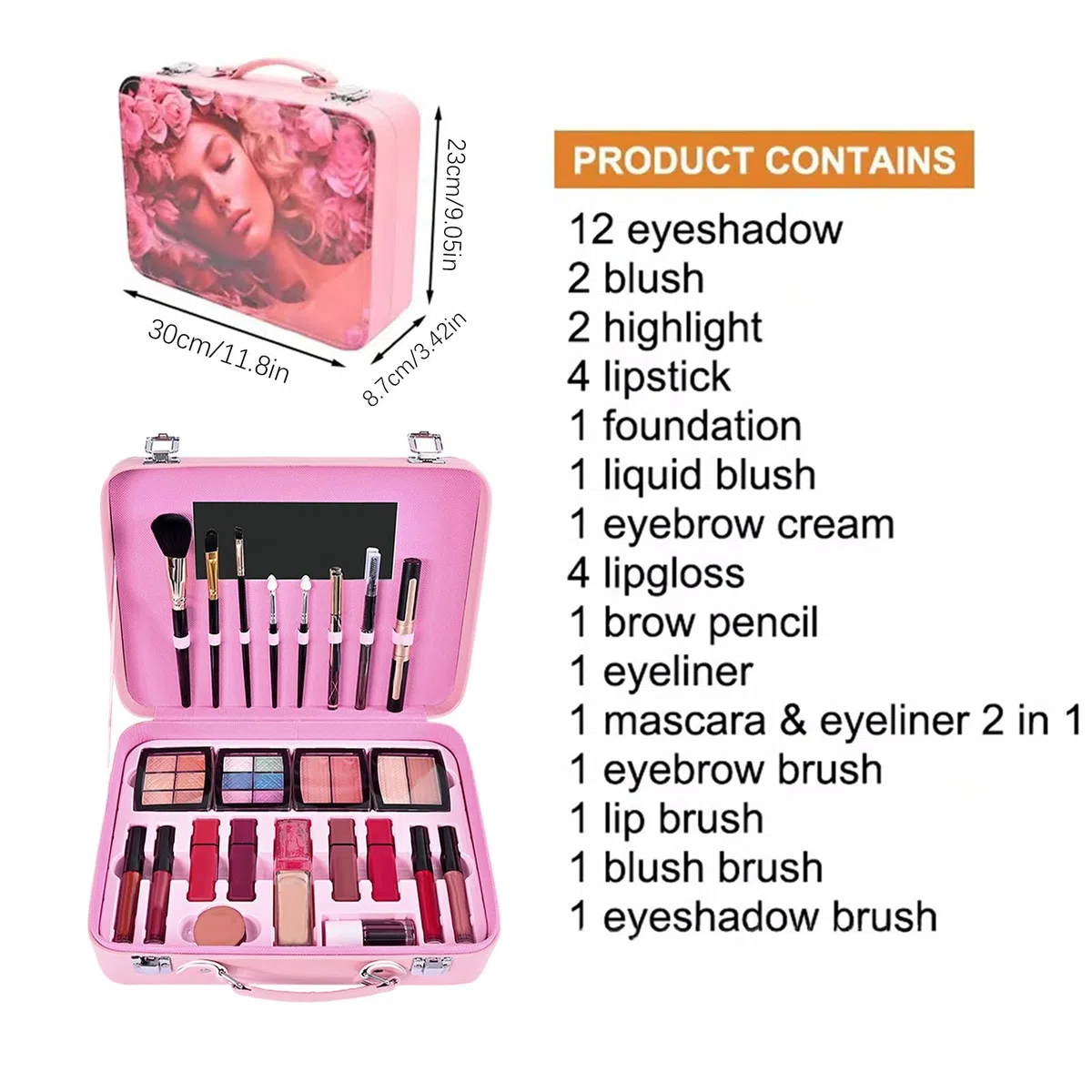 Schmink-Set Für Frauen Wasserfester Lippenstift Kosmetik | Tragbares Anfänger Make-up Set für Damen, Mütter, Freundinnen und Bühnenauftritte