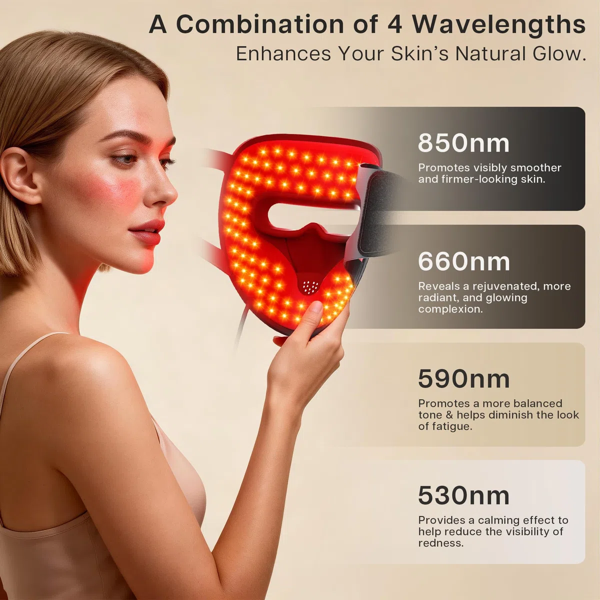 VRAIKO 9D LED Gesichtsmaske | Rotlicht Maske Gesicht mit 4 Modi, 328 LEDs, 3D Airflow Design & Light-Lock für Ultra-komfortables Gesichts-Spa | Premium Beauty Geschenke für Frauen Männer (schwarz)