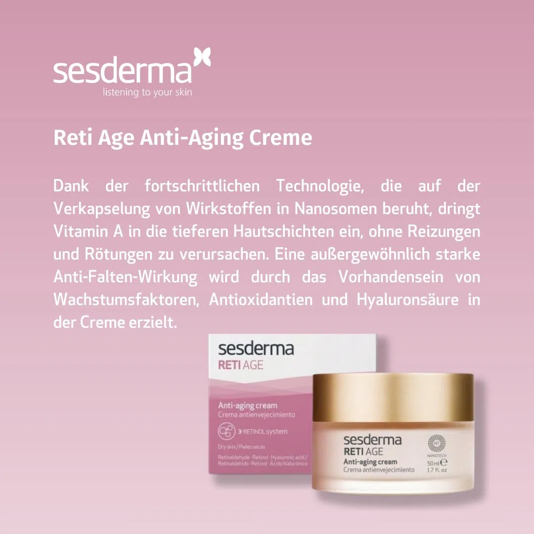 Sesderma Reti Age Creme + Serum Set - Anti-Aging Pflege für reife Haut | 50 ml Creme + 30 ml Serum