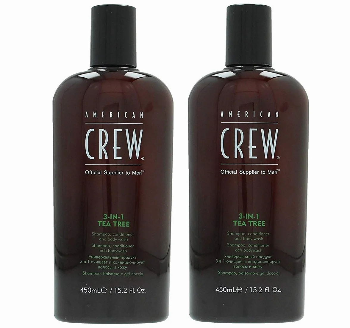 American Crew 2 er Pack American Crew Tea Tree 3 in 1 Shampoo,Conditioner,Bodywash 450 ml