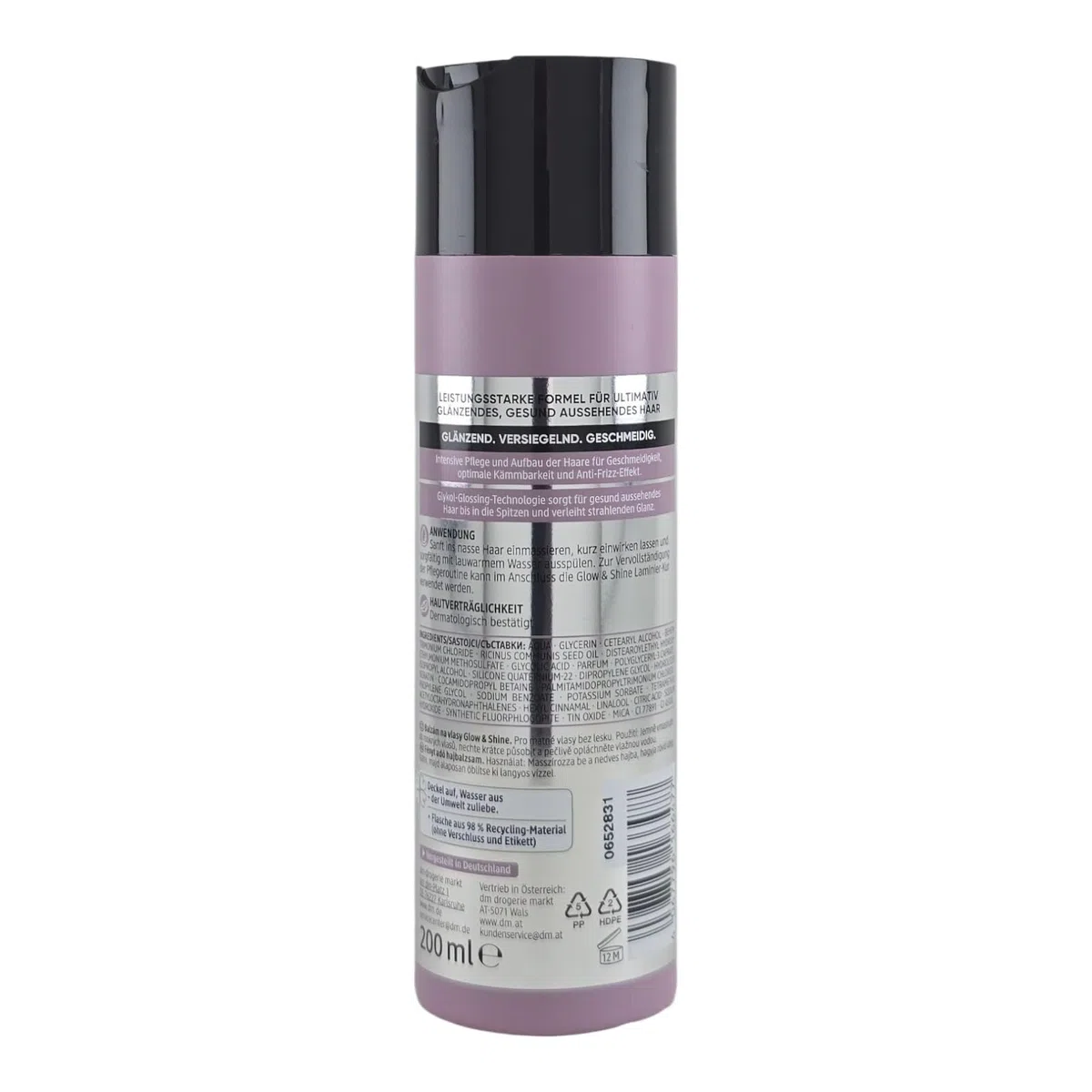 Balea GLOW & SHINE Komplett-Set (5-teilig) | Ultimatives Haarpflege-System für Spiegelglanz mit Shampoo, Spülung, Laminier-Kur, Hitzeschutz & Finishing Spray | mit Glykol-Glossing-Technologie