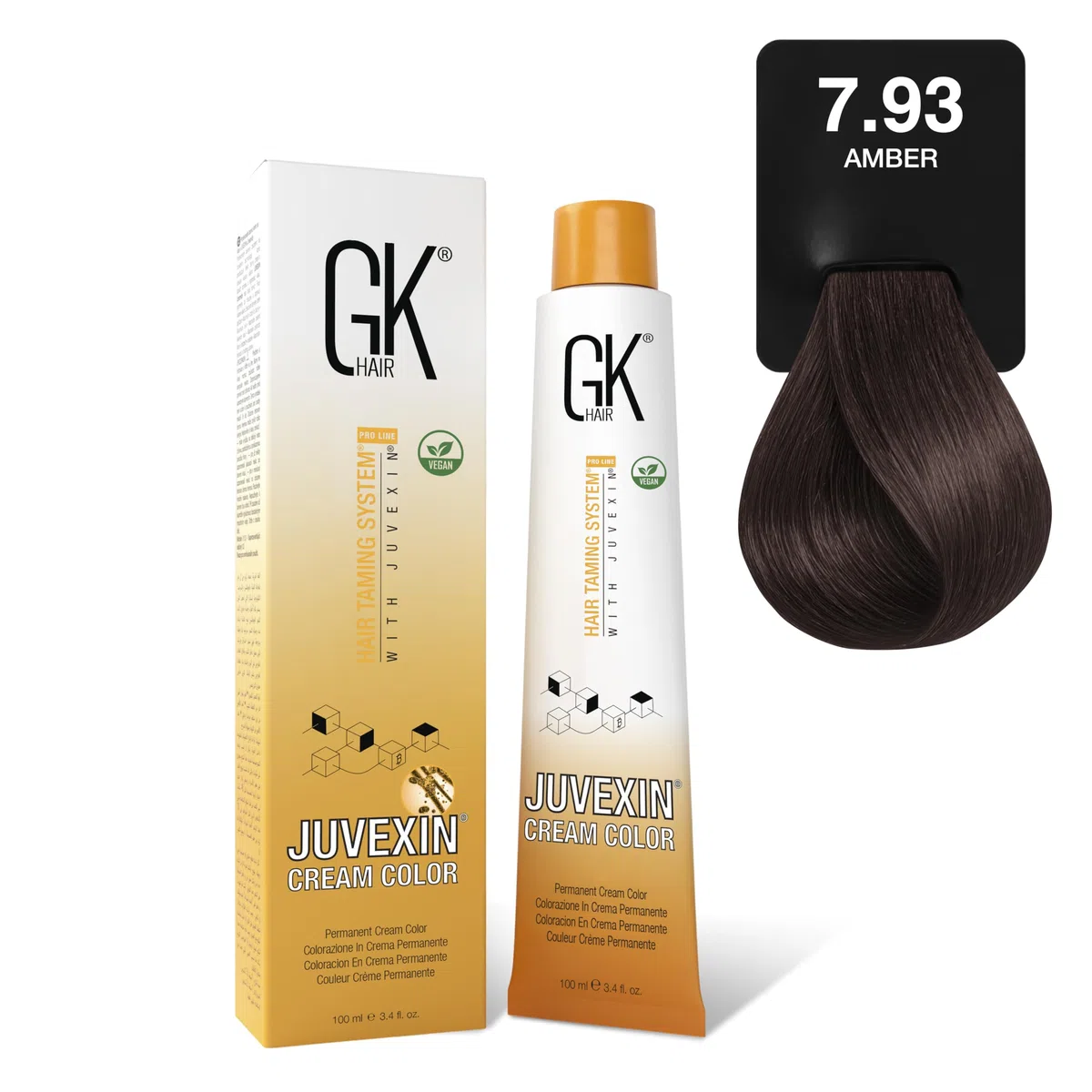 GK Hair Amber 7.93 Hair Color Cream 100ml | Haarfarbe Creme zur individuellen Farbgestaltung mit cremiger Textur und einfacher Anwendung