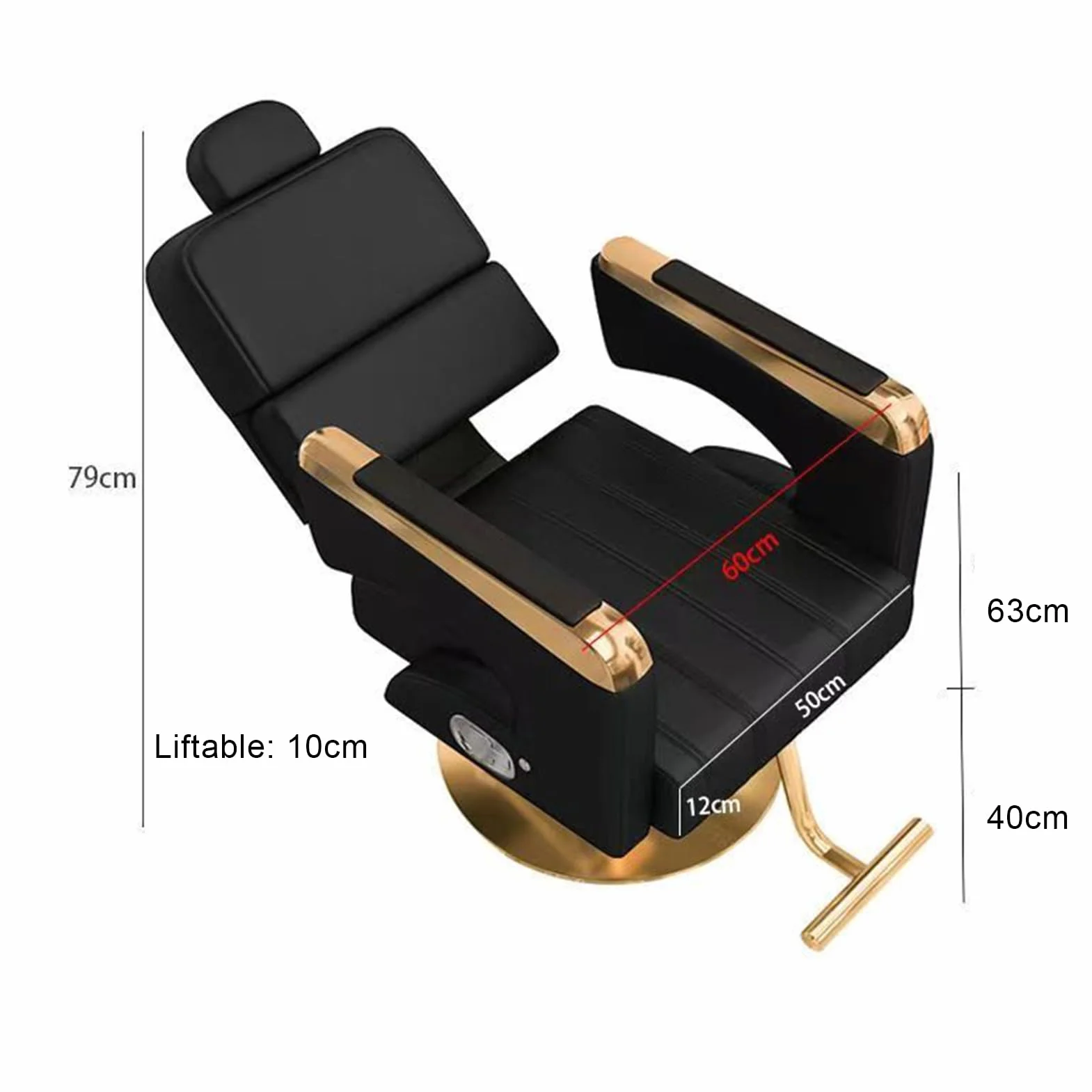 Friseurstuhl mit hydraulischer Pumpe 360° drehbar, verstellbar mit Fußstütze, 150 kg, für Friseursalon Spa Tattoo