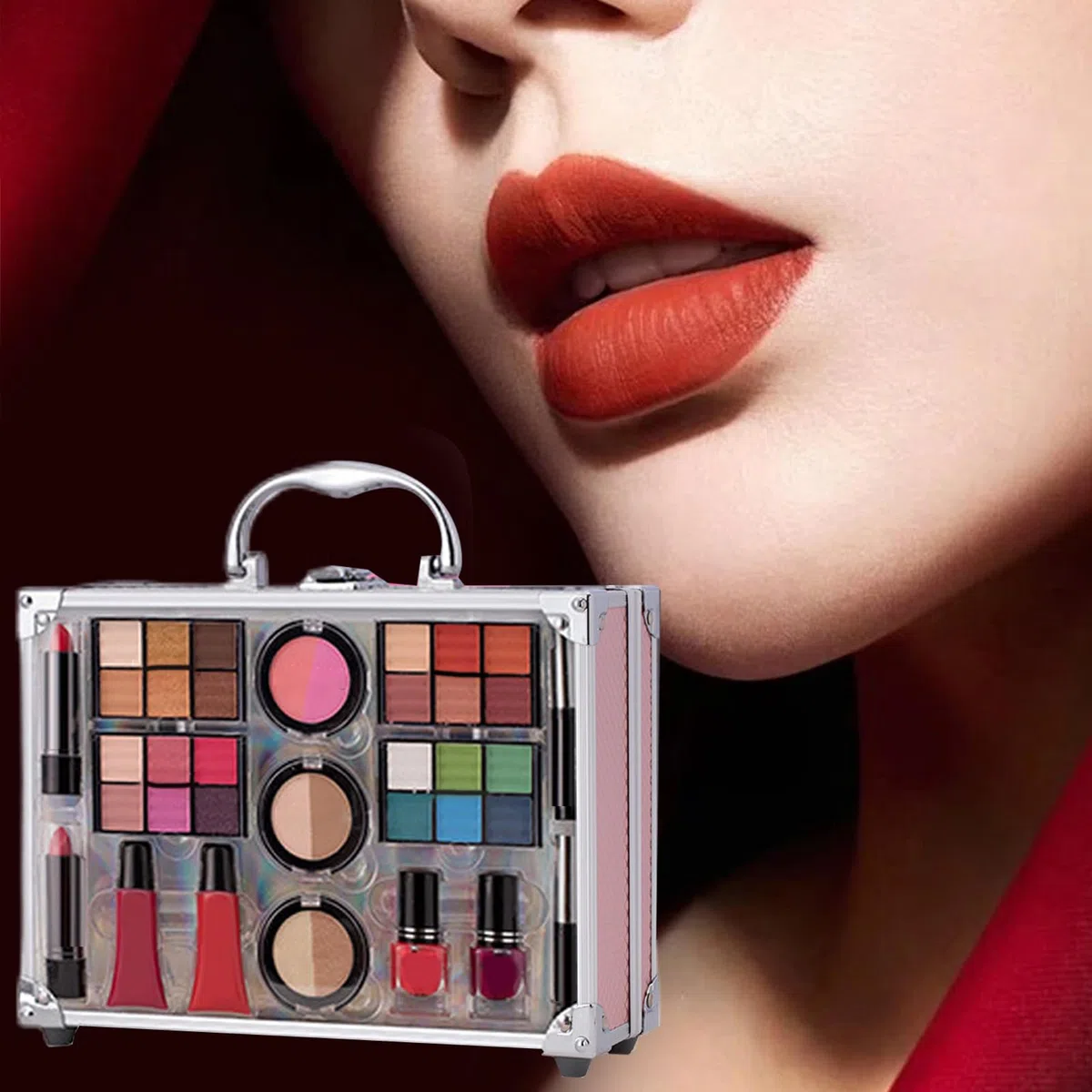 Make-Up Komplettset Wasserfester Lidschatten, Lippenstift, Rouge Kosmetik | Make-up Set für Anfänger Für Zuhause, Reisen, Urlaub, Geschäftsreisen, Bühnenauftritte, Veranstaltungen, Partys und Ausg