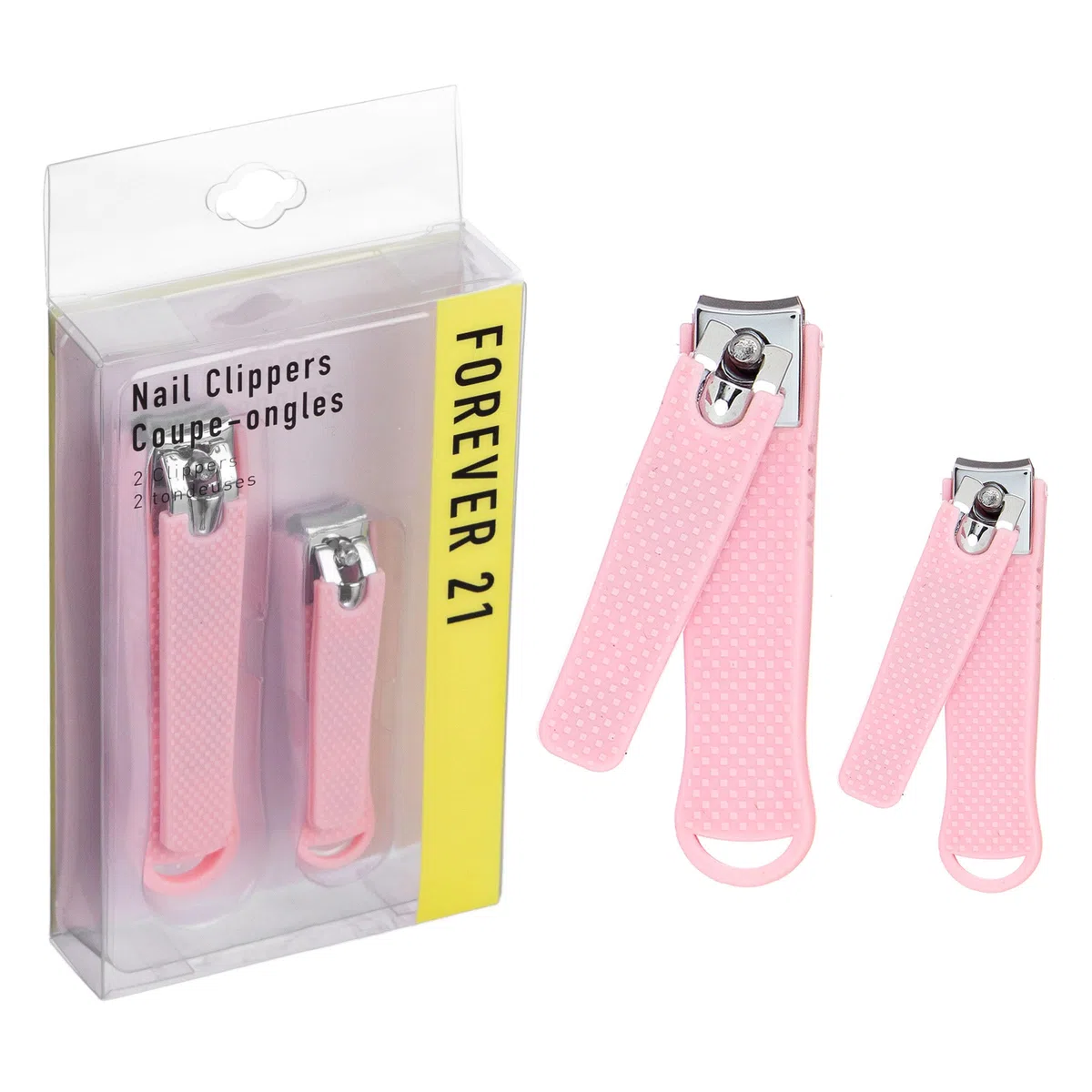 Forever 21 Nagelknipser-Set – 2-teiliges Soft-Touch-Nagelknipser, Vorteilspack, große und kleine Präzisions-Nagelknipser, unverzichtbare Maniküre- und Pediküre-Werkzeuge