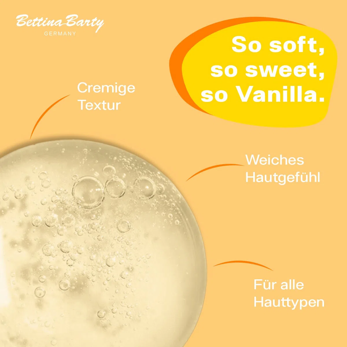 Bettina Barty Vanilla Bath & Shower Gel 12 x 500 ml – Duschgel mit Vanilleduft – Sanfte Reinigung & Feuchtigkeitsspendende Pflege für alle Hauttypen - Geschenk-Idee zu Ostern