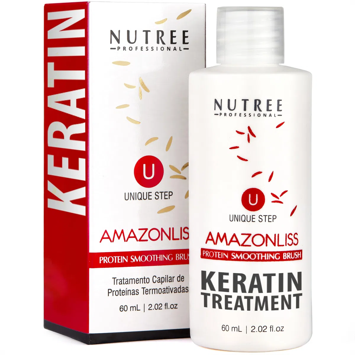 Brasilianisches Keratin Haar Glätten Behandlung, Amazonliss Brazilian Keratin Amazonliss Keratin One Step Haarglättung - 1 Schritt Proteinglättungsbürste Formaldehydfrei (1 schritt haarglättung 60 ml)