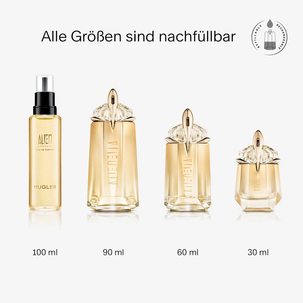 MUGLER Alien Goddess Eau de Parfum, Damenparfum, blumig-amberartig-holzig