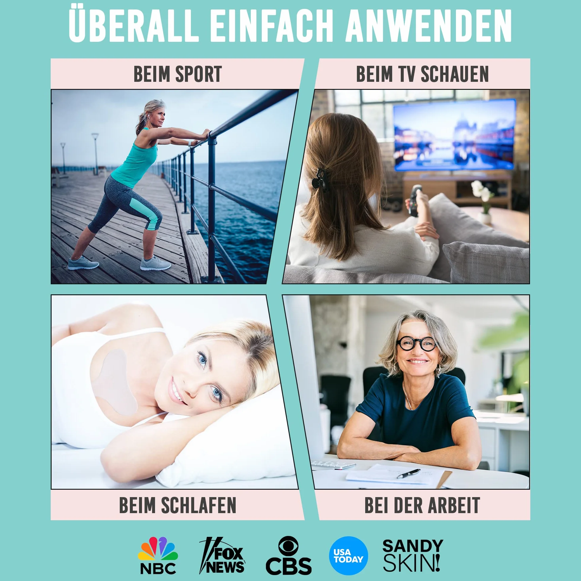Antifalten Dekolleté Pads + GRATIS Augenpads | Dekoltee Pad, Stirn Pad & Augenpads zur Faltenreduktion | bis zu 30x Wiederverwendbar | 3in1 Set | I Anti Falten Pads & Anti Aging I 3 St.