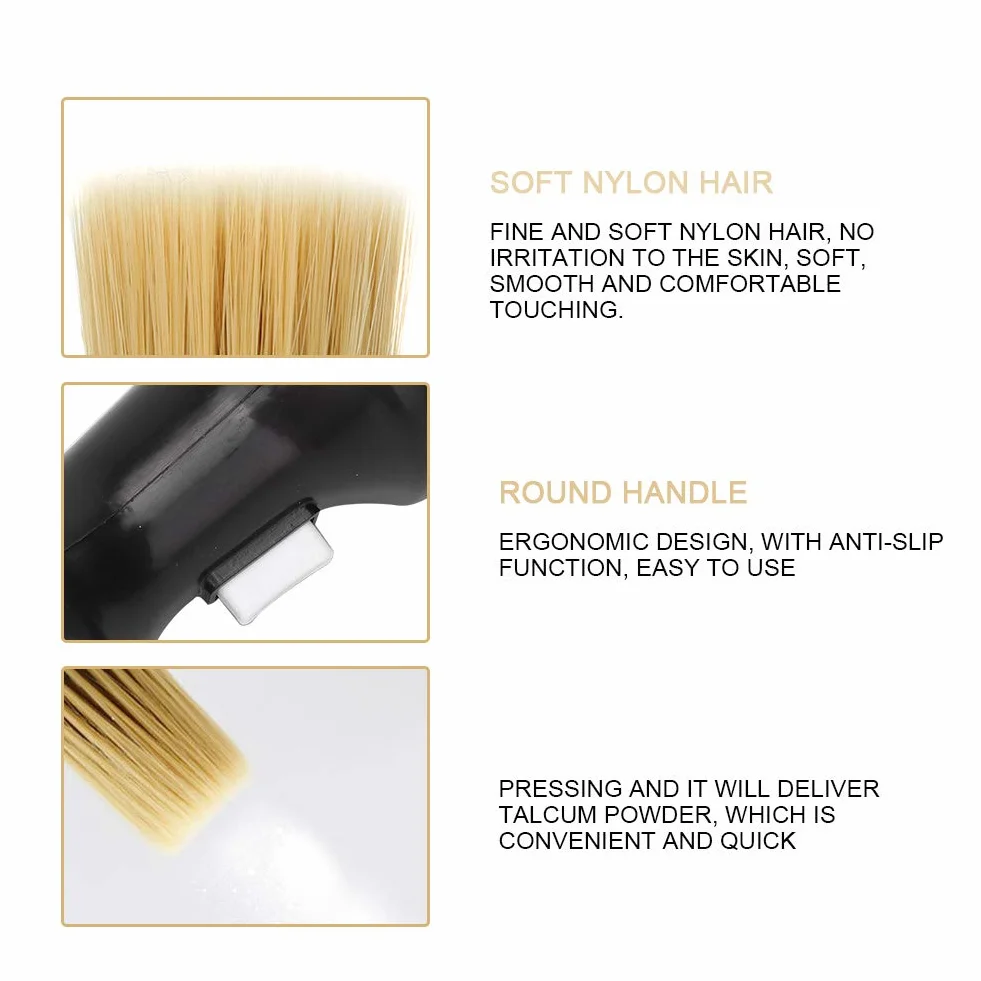 Friseur Nackenpinsel, Friseurpinsel Nackenwedel, Salon Haarschneide Friseur Zubehör Barbier Haarpinsel, Frisör Nackenpinsel(black)