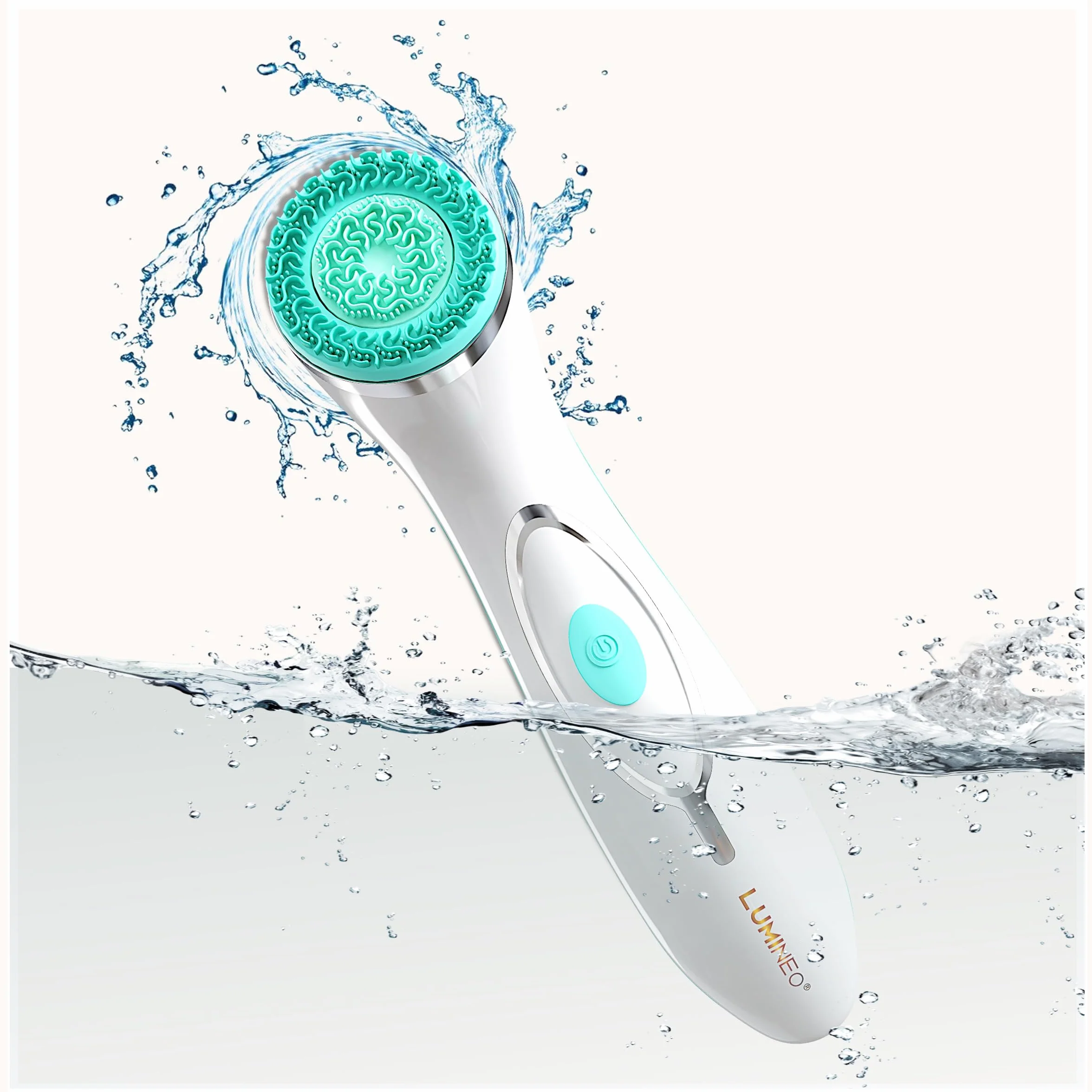 LUMINEO PRO Gesichtsreinigungsbürste & Gesichtsmassagegerät Set mit Gel – Elektrische Gesichtsbürste für Tiefenreinigung, Anti-Aging & Mitesser, USB (Türkis/Normale Haut)