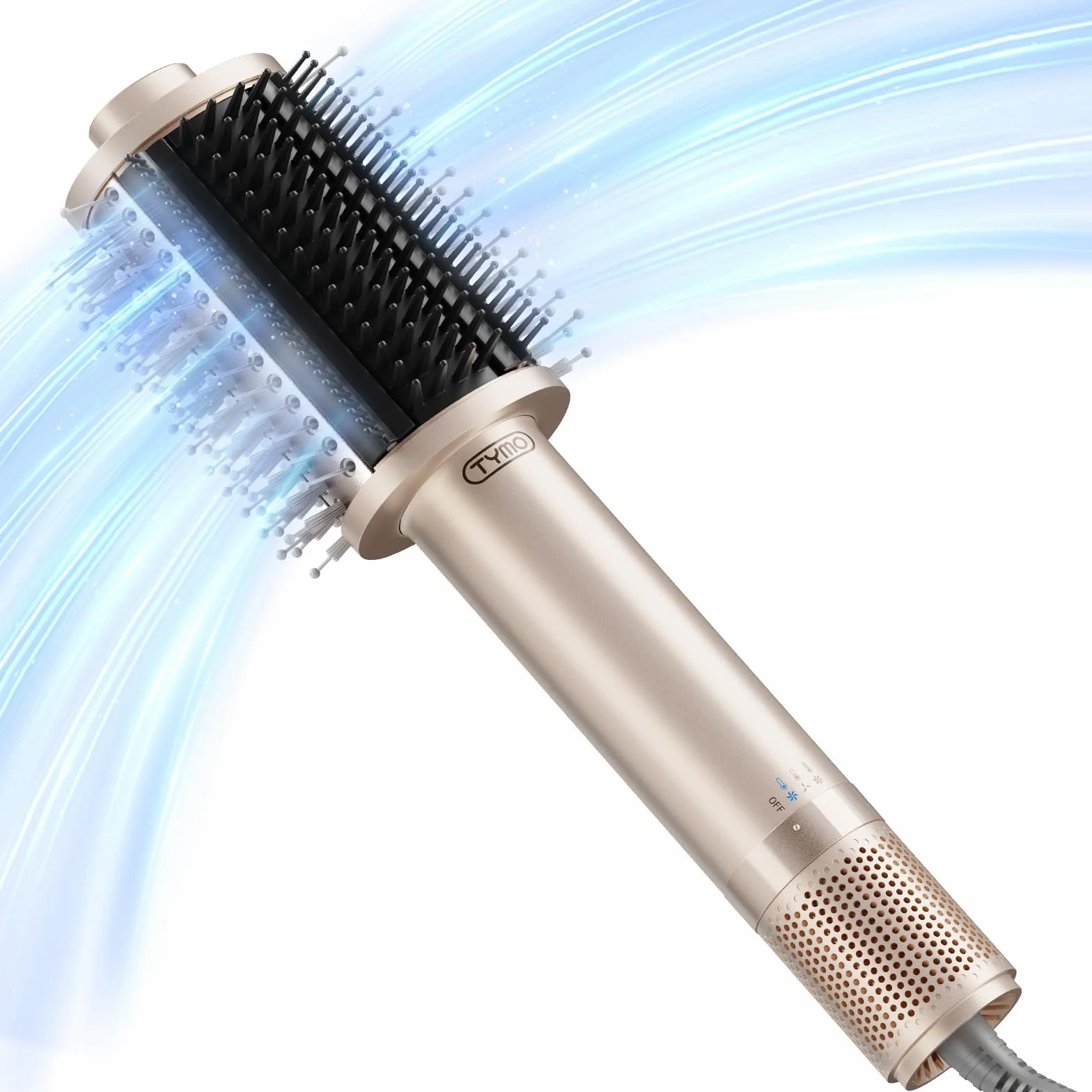 TYMO Warmluftbürste Föhnbürste, Leichte Heißluftbürste zum Trocknen & Stylen in einem, 5 in 1 Volumenbürste mit Turbo-Motor, Schnelles & Haarschonendes Föhnen, Glätten, Locken, Volumen Kreieren