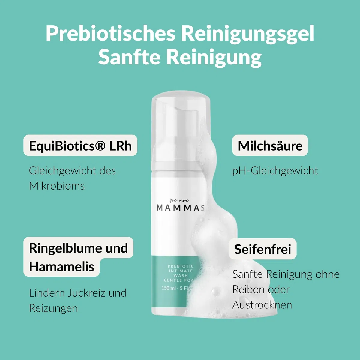 Hämorrhoiden Wochenbett Set – Peri Flasche + Intimschaum mit Präbiotika + Pflegeöl – Sanfte Intimpflege nach Geburt & Schwangerschaft – Pflanzliche Formel – Kühlend & Beruhigend – We are mammas