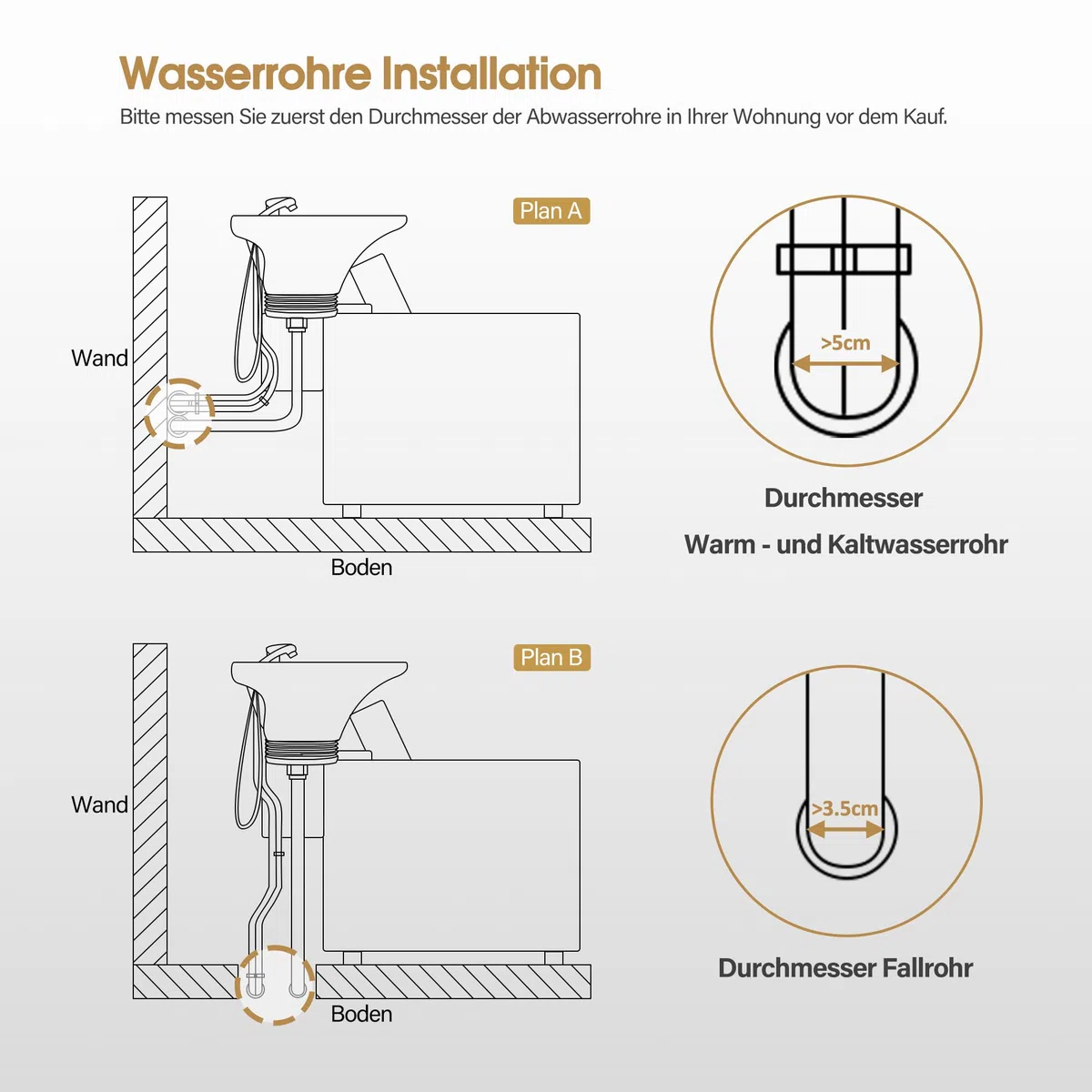 Barberpub Friseurstuhl mit Waschbecken, Friseurwaschbecken aus Keramik Verstellbar, Rückwärtswaschsessel Friseurwaschsessel für SPA Salon, Friseur Waschplatz W8010 (Schwarz)