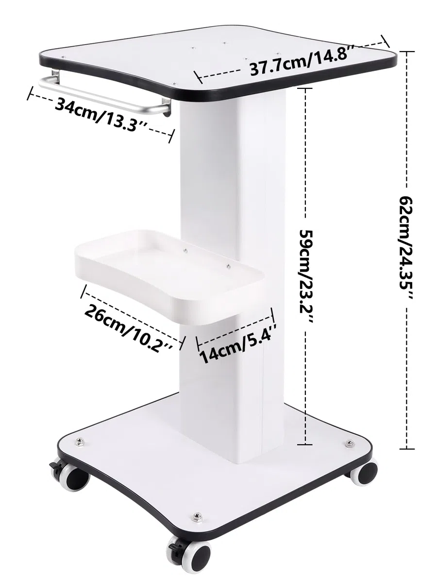 Kalolary Beauty Salon Trolley Kosmetikwagen Medizinischer Wagen mit Bremsrad und Ablagefach Multifunktionaler Trolley