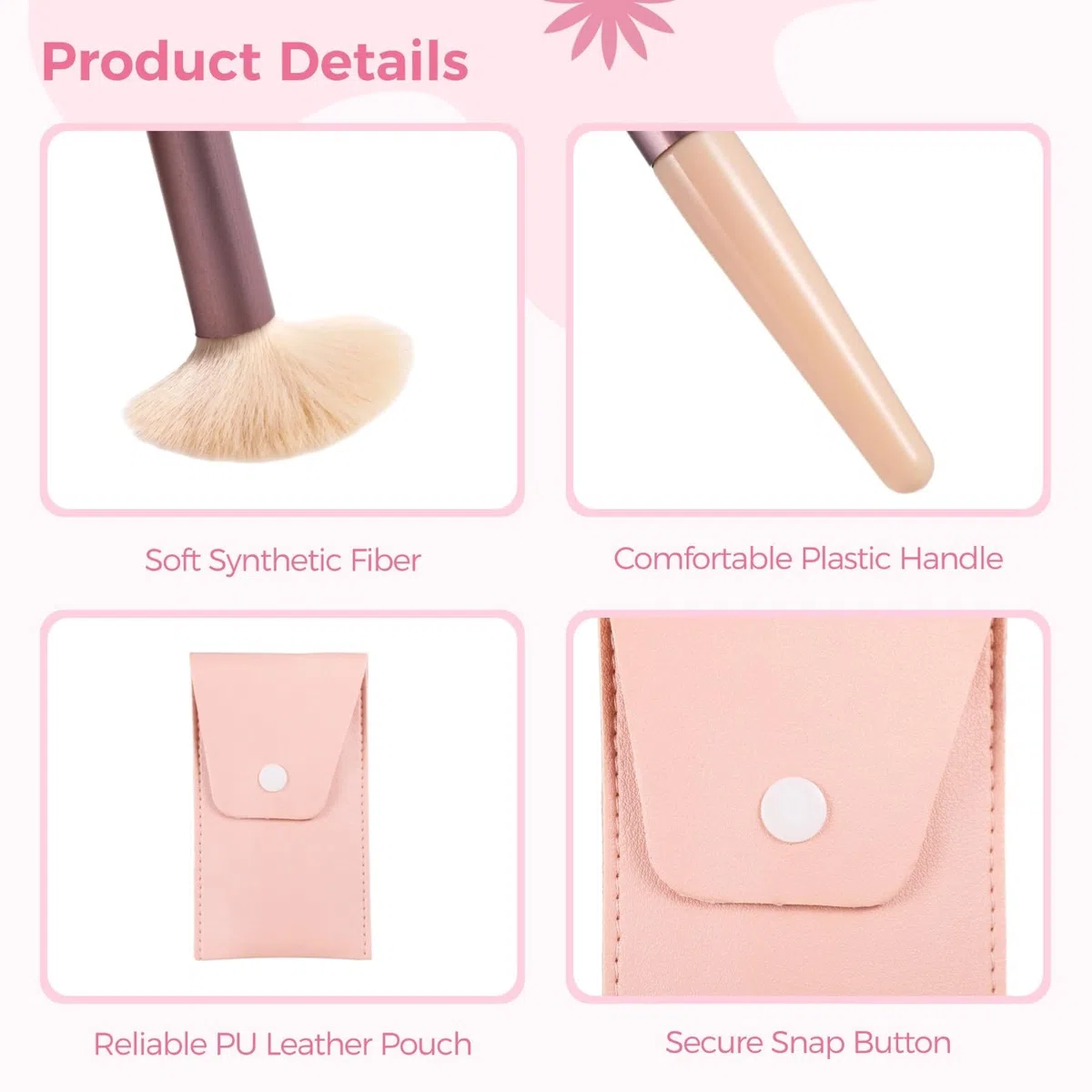 12er-Set Reise-Make-up-Pinsel, Pinsel-Aufbewahrungstasche mit 8 Pinseln, Geschenk für Brautjungfer, Kunstfaser-Pinselset für Gesicht, Rouge und Lidschatten, tragbar für Hochzeiten und Partys