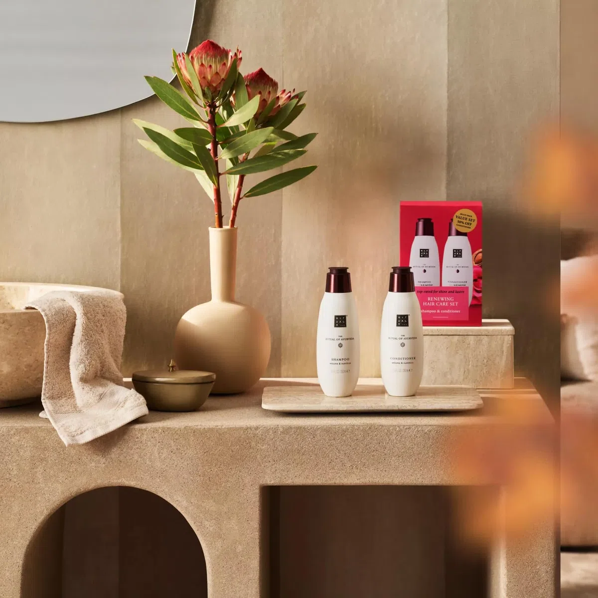 RITUALS Das Ritual of Ayurveda Vorteilspaket | Set aus Shampoo und Spülung | Mit Weizenprotein, Chia | Samen-, Reis- und Macadamianussöl | Vorteilspack 2 x 250 ml