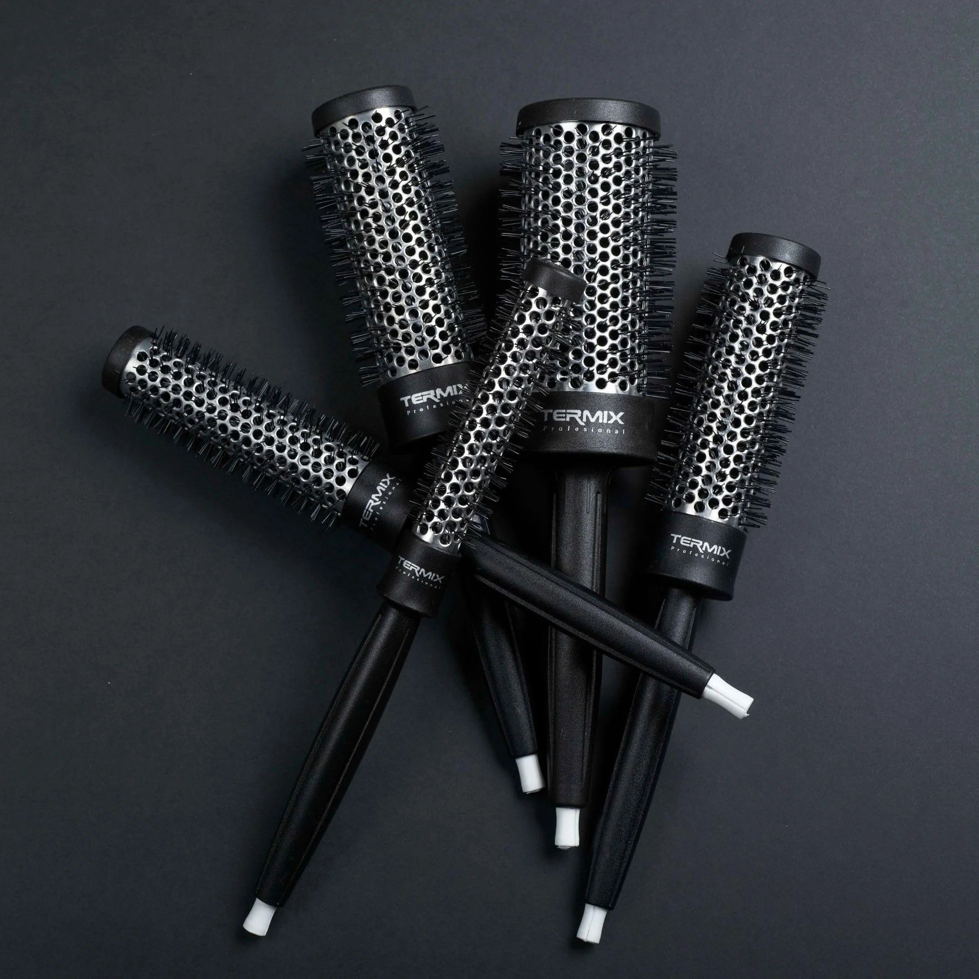 Termix professionelle Haarbürste Thermische Rundhaarbürste mit Aluminiumrohr Schwarz 12 cm 1er Pack