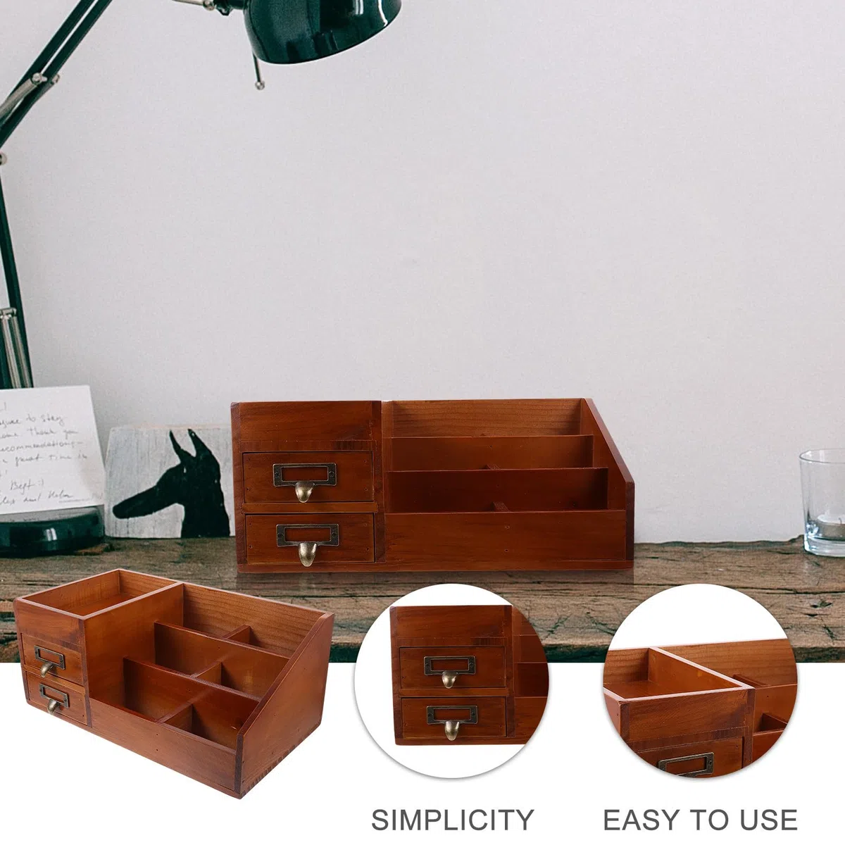 Schreibtisch Organizer mit Schubladen Aufbewahrungsfach für Kosmetik und Kleinigkeiten Dekorativer Lagerbehälter für Zuhause und Bastelbedarf