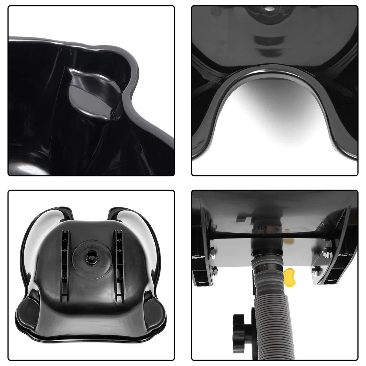 Mobiles Waschbecken Friseur, Höhenverstellbar Haarwaschbecken, Ergonomisches, tiefes Kunststoff Shampoo Becken mit Abflussschlauch, Tragbares Waschbecken für Zuhause Salon Friseursalon