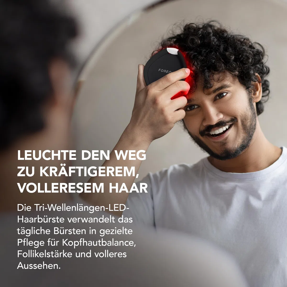 FOREO FLIP Play Advanced LED-Haarbürste – Haarwachstum & Kopfhautpflege | LED-Haarbürste, Rotlicht-Haarbürste, Kopfhautmassage, Haarwachstum, Entwirrbürste, Frizz-Kontrolle, Alle Haartypen