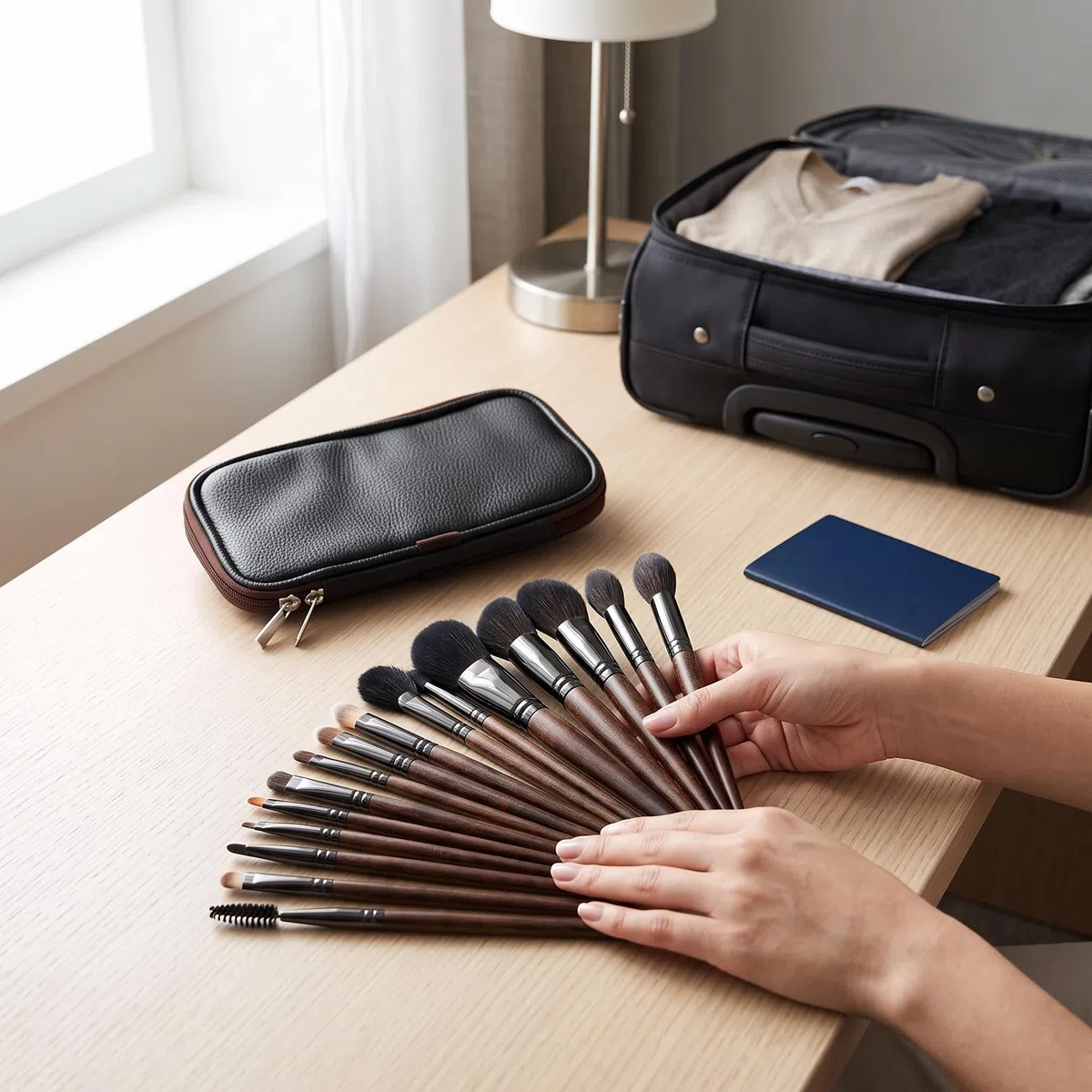 15-teiliges Make-up Pinselset professionell, mit Aufbewahrungstasche, für makelloses Gesichts-Make-up