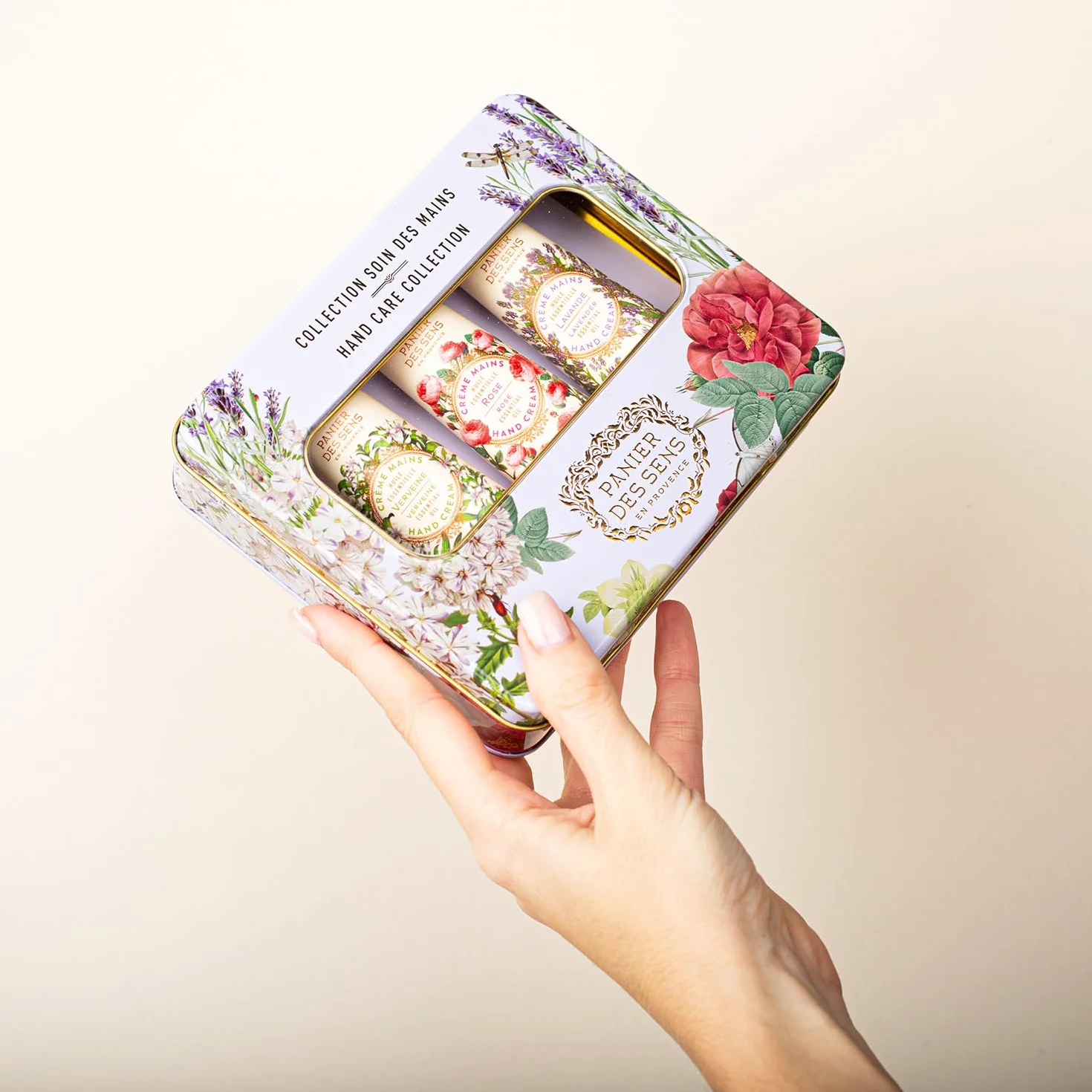Panier des Sens - Geschenk für Frauen - Trio aus natürlicher Handcreme 3x30ml, Eisenkraut, Rose, Lavendel - Geschenkideen für Frauen - Geschenkset mit 97% natürlichen Inhaltsstoffen – Hand Cream