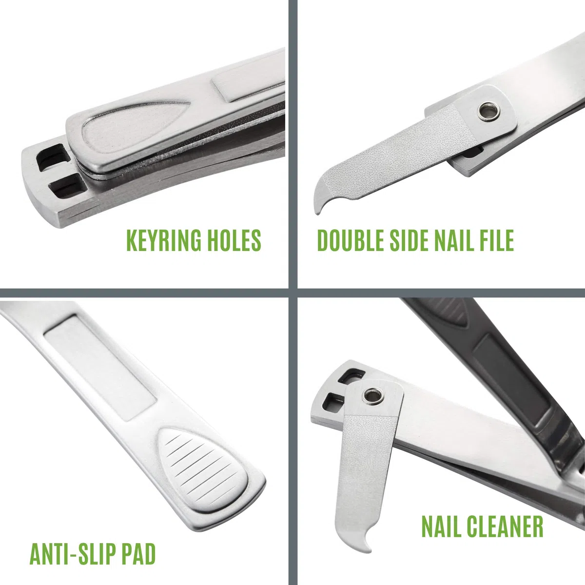Nagelknipser für Fußnägel von Clyppi - Ausklappbarer Nagelreiniger/Feile - eine beliebtes Geschenk für Mann & Frau - Schärfster Edelstahl-Knipser - Breiter leicht drückbarer Hebel - Nagelschneider in bester Qualität