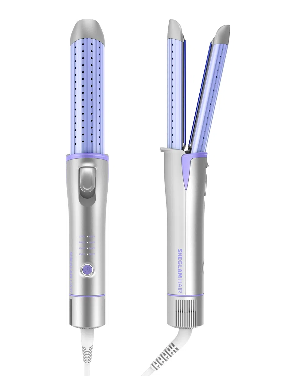 SHEGLAM Kaltluft Glätteisen mit 360° Luftstrom Styler Lockenstab, 4 Temperaturstufen, Dualspannung