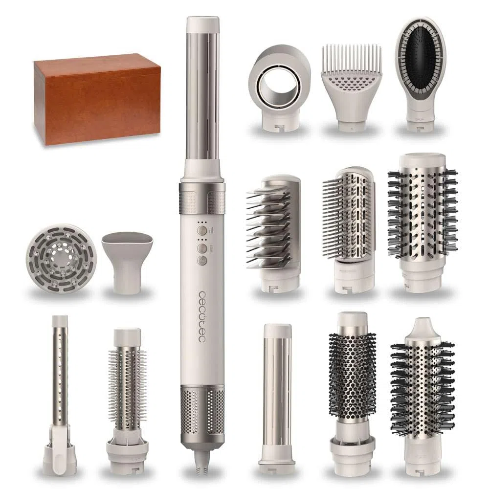 Cecotec AirGlisse 14in1 Heißluft-Haartrockner Styler Glätter 1400W Coanda-Technologie CeramicCare Anti-Frizz